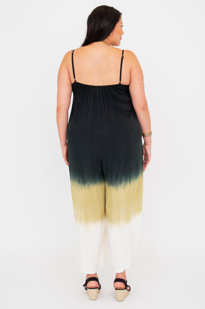 Ender Jumpsuit for Women - Black Dip Dye One Piece Romper | Stylish Casual Outfit for Streetwear, Party & Date Night
