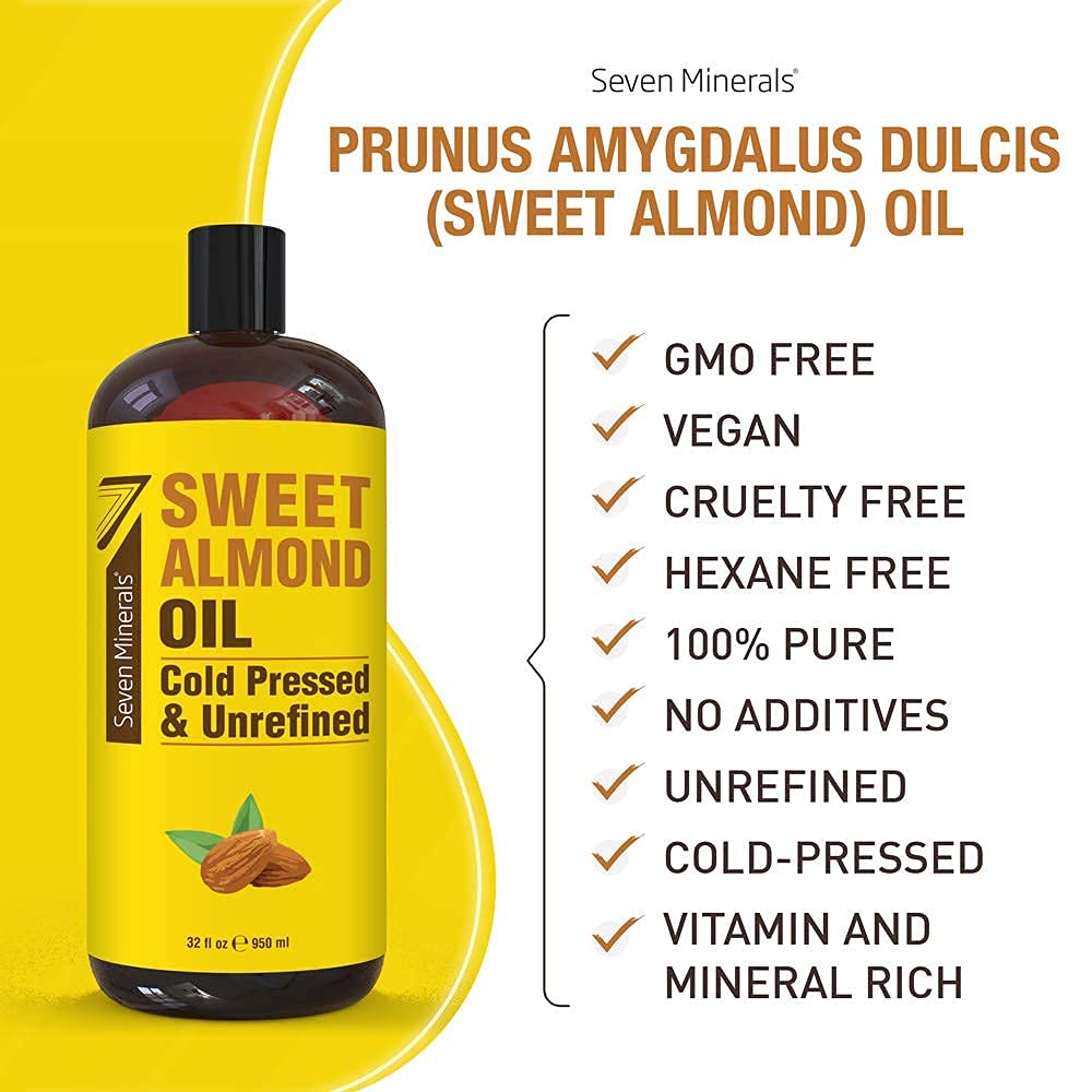 Pure Sweet Almond & Grapeseed Oil for Skin & Hair Care