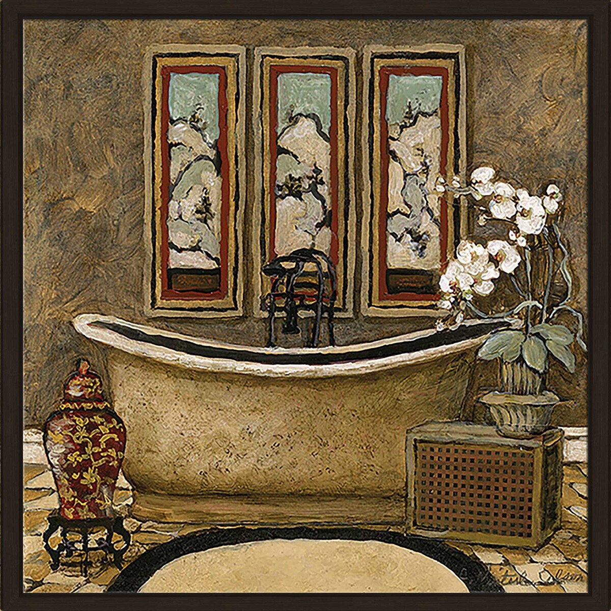 Asian Warmth II Floating Canvas Wall Art - Modern Home Decor for Living Room, Bedroom & Office - Handmade Asian-Inspired Print for Stylish Interior Design