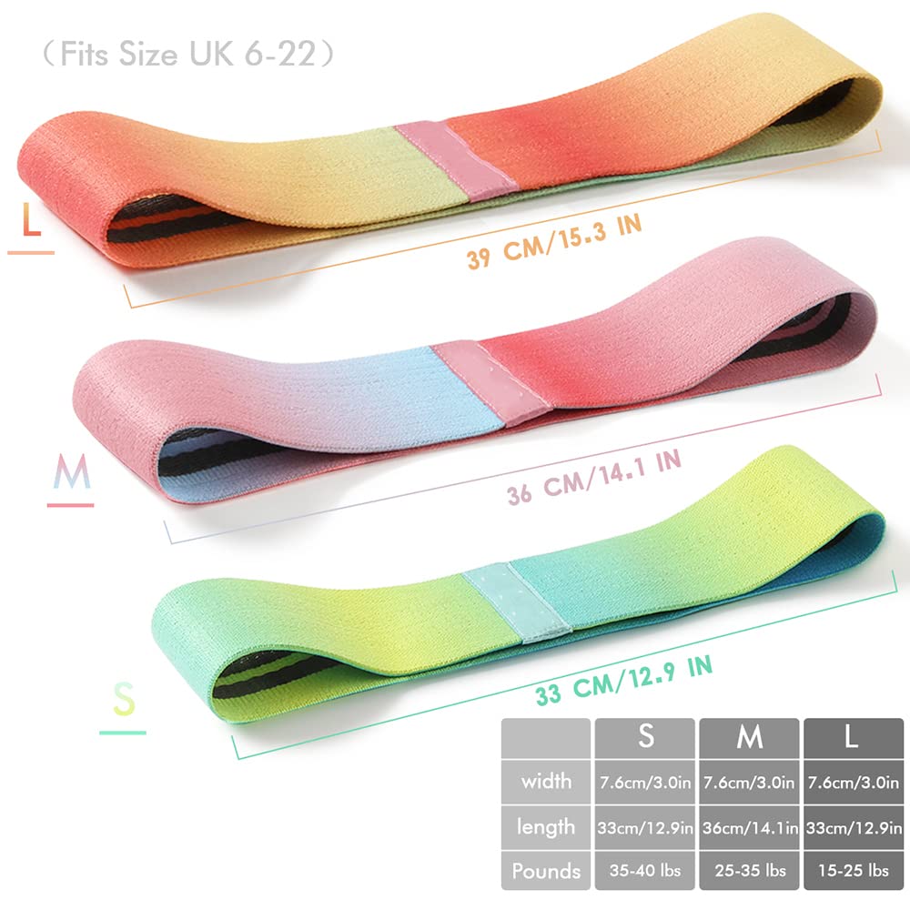 Premium Fabric Resistance Bands Set - High Stretch Booty Bands for Yoga, Fitness & Home Workouts | Glute Loop Bands for Strength Training & Toning | Perfect for Gym, Pilates & Physical Therapy