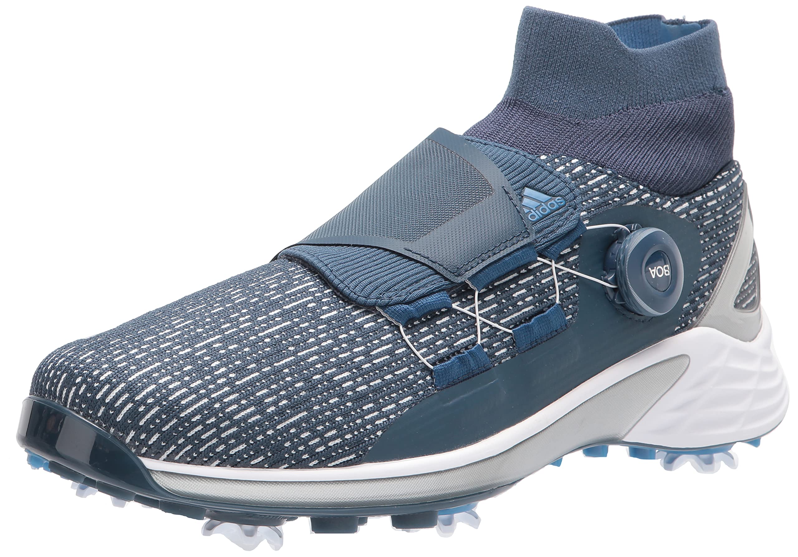 Adidas Men's Motion Primegreen Boa Mid Cut Golf Shoes - Waterproof Spiked Golf Shoes for Men with BOA Fit System, Comfortable & Durable for Golf Course & Outdoor Sports