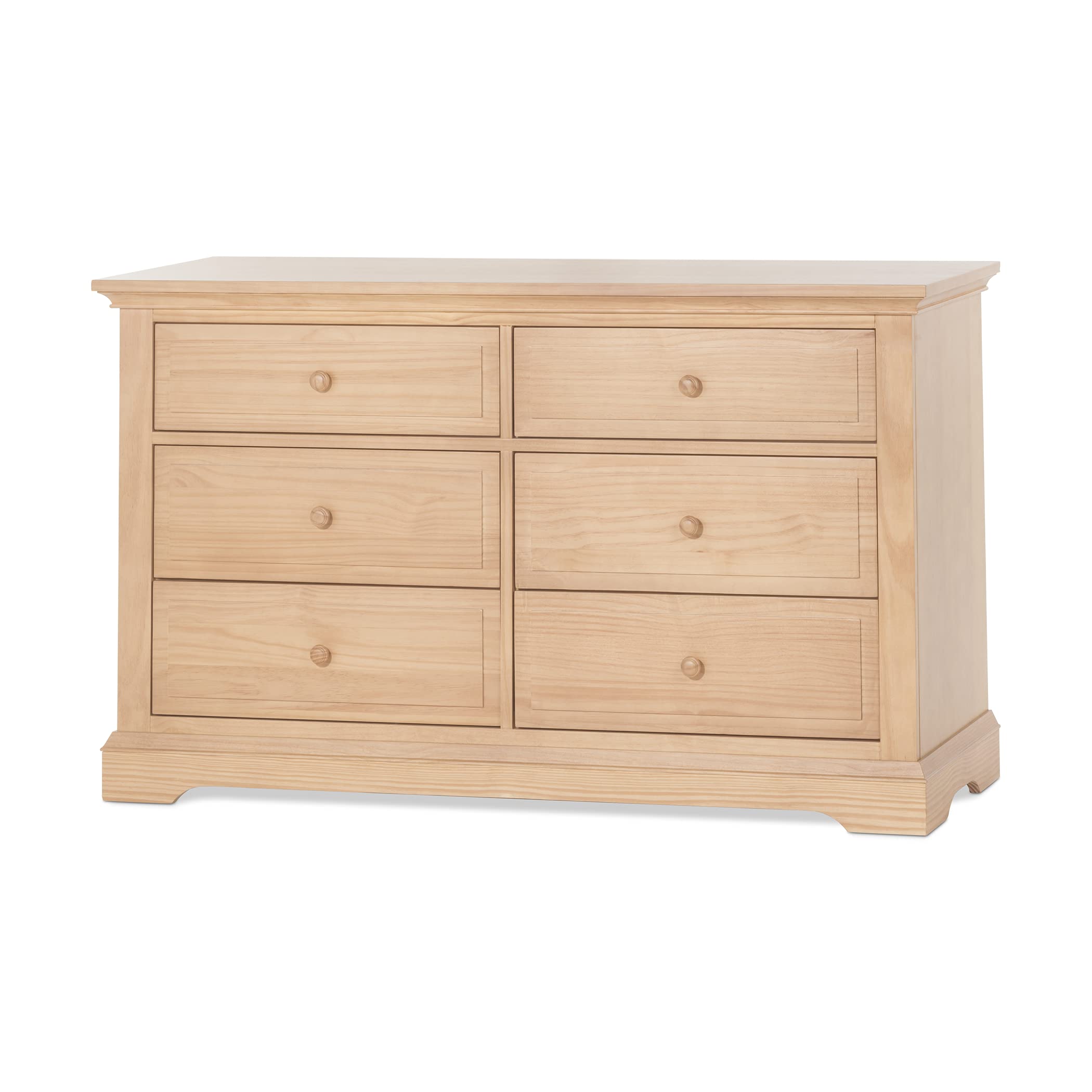 Child Craft Legacy 6-Drawer Double Dresser with Soft-Close Glides, Fully Assembled in Biscotti Finish - Perfect for Nursery, Kids Room & Bedroom Storage Organization