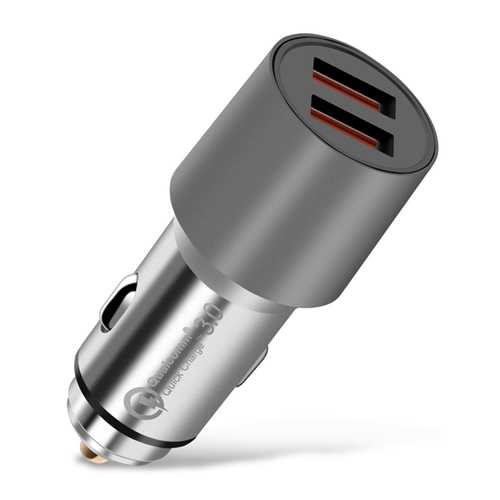 Bakeey QC3.0 Fast Charging Dual USB Car Charger - Compatible with iPhone, Samsung, iPad, Tablets & Cameras - Perfect for Road Trips & Travel Charging