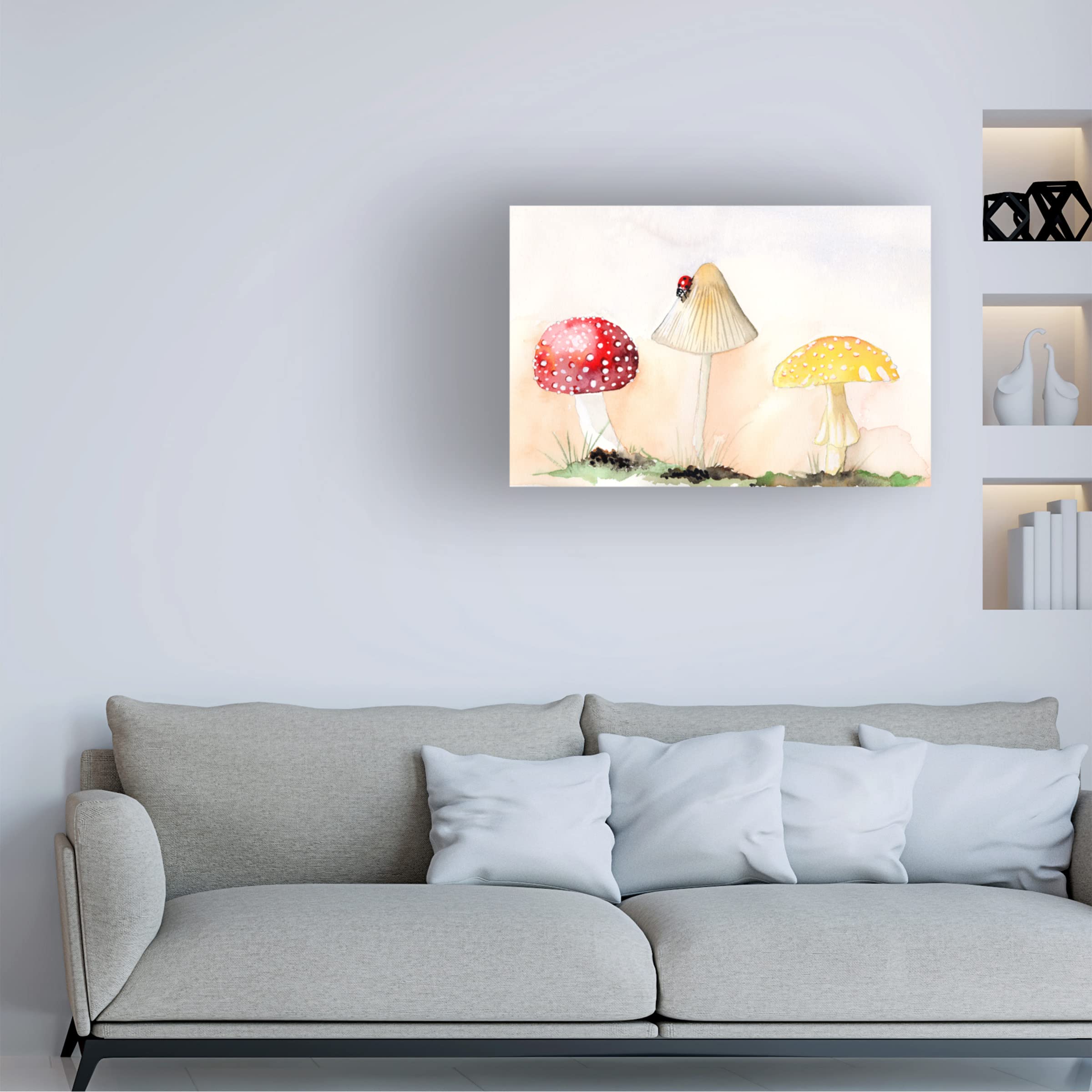 Trademark Fine Art 'Faerie Mushrooms I' Canvas Wall Art Print by Alicia Ludwig - Whimsical Fantasy Home Decor for Living Room, Bedroom & Nursery