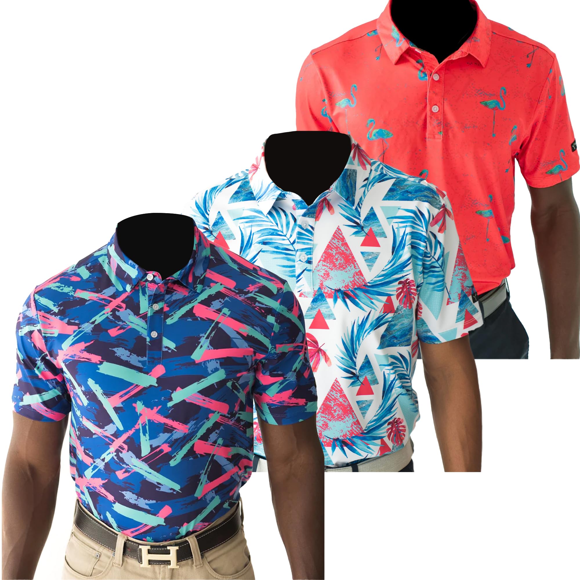 YATTA GOLF Men's Polo Shirts - Moisture Wicking & Wrinkle Resistant for Golf & Casual Wear
