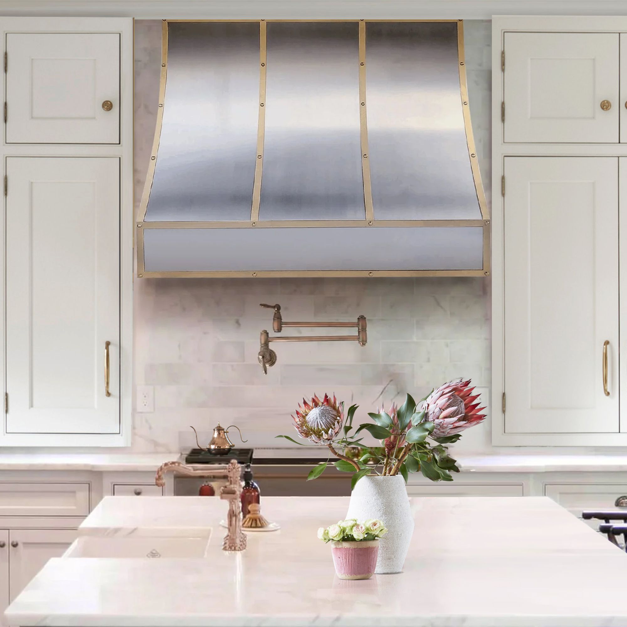 SINDA SRH9 4TR C Stainless Steel Range Hood with Sloped Design - Powerful Kitchen Ventilation for Smoke & Odor Removal - Perfect for Home Cooking, Grilling & Commercial Kitchens