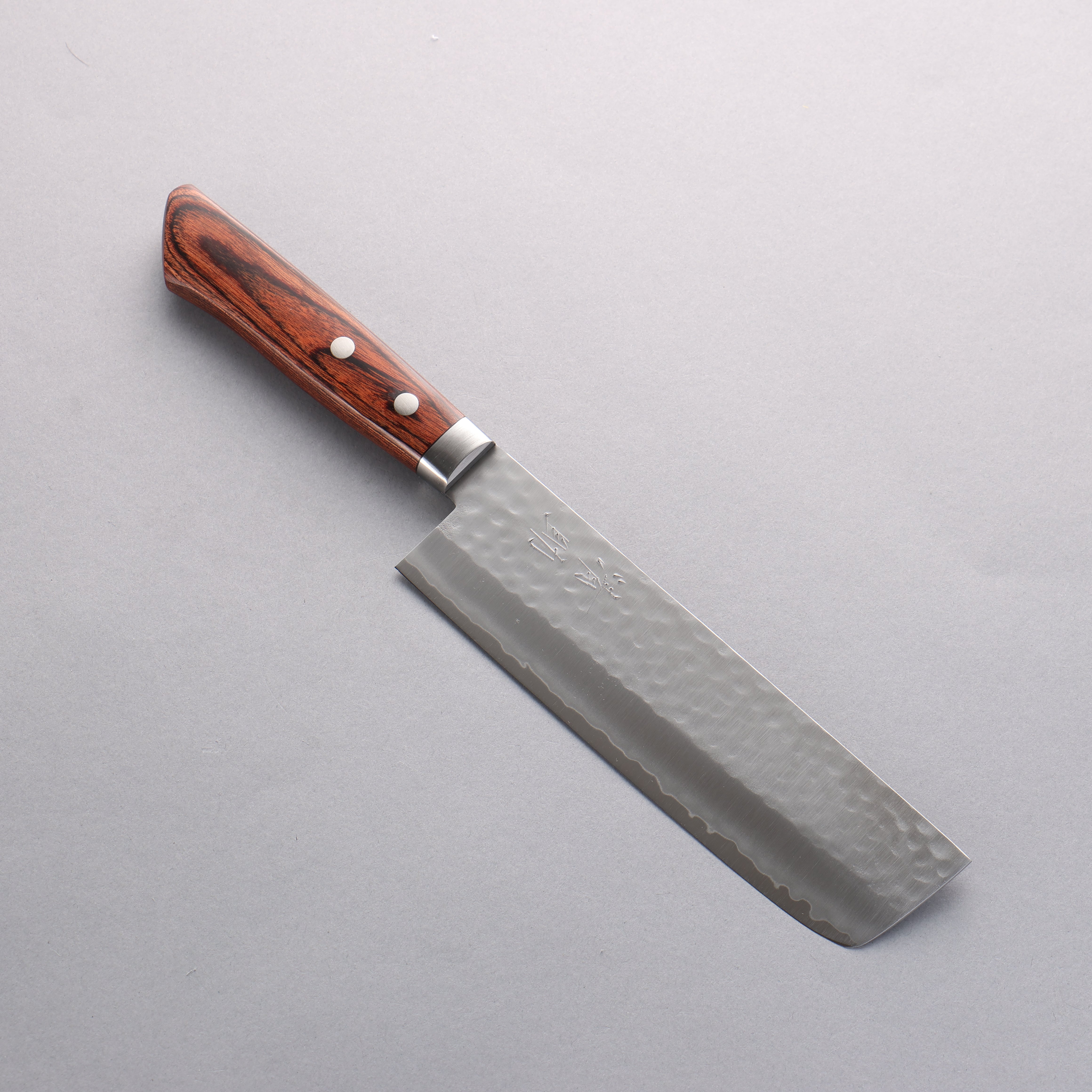 Seisuke VG1 Hammered Nakiri Japanese Chef Knife 165mm - Premium Mahogany Handle - Perfect for Slicing Vegetables, Herbs & Sushi Preparation
