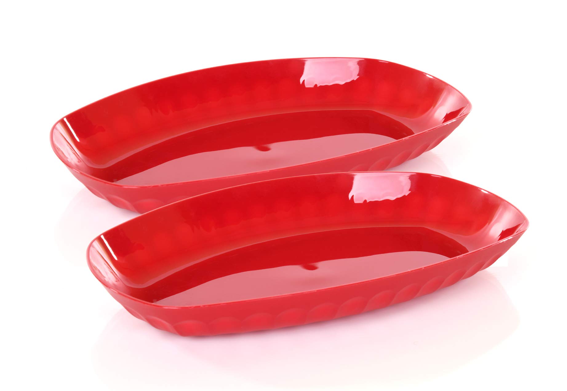 **Mintra Home Unbreakable Bowls and Trays - Bold Collection - 2-Piece Dark Red Utility Tray Set - Durable for Kitchen, Dining, and Party Serving**