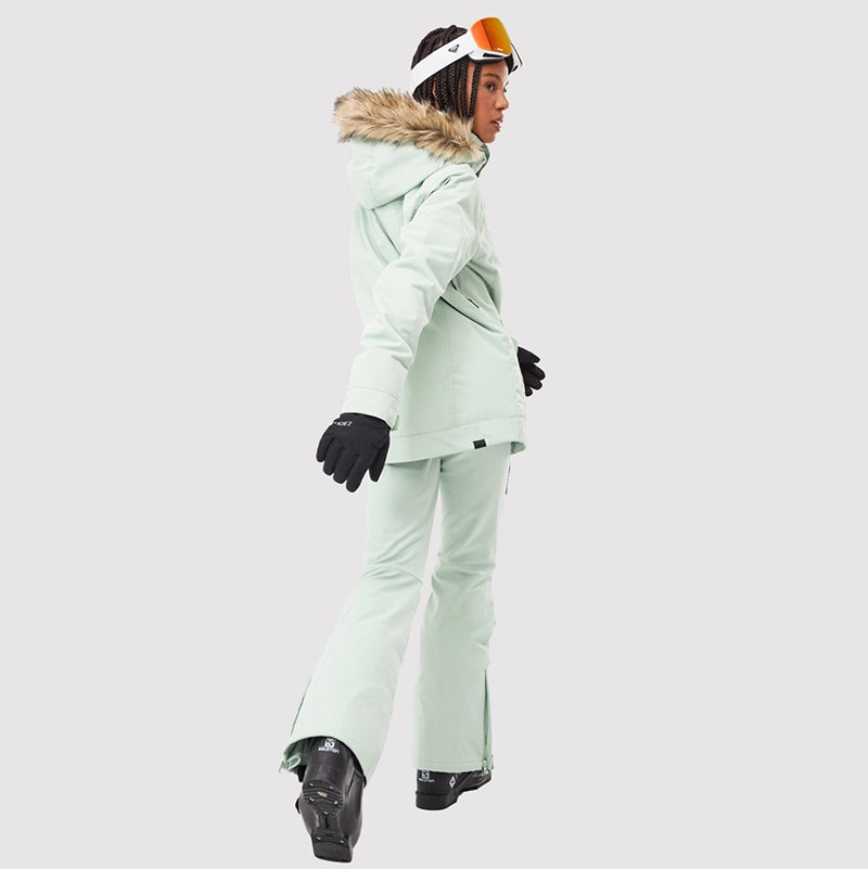 Roxy Snow Meade Water Green Women's Snow Jacket - Waterproof & Warm for Skiing, Snowboarding & Winter Outdoor Activities