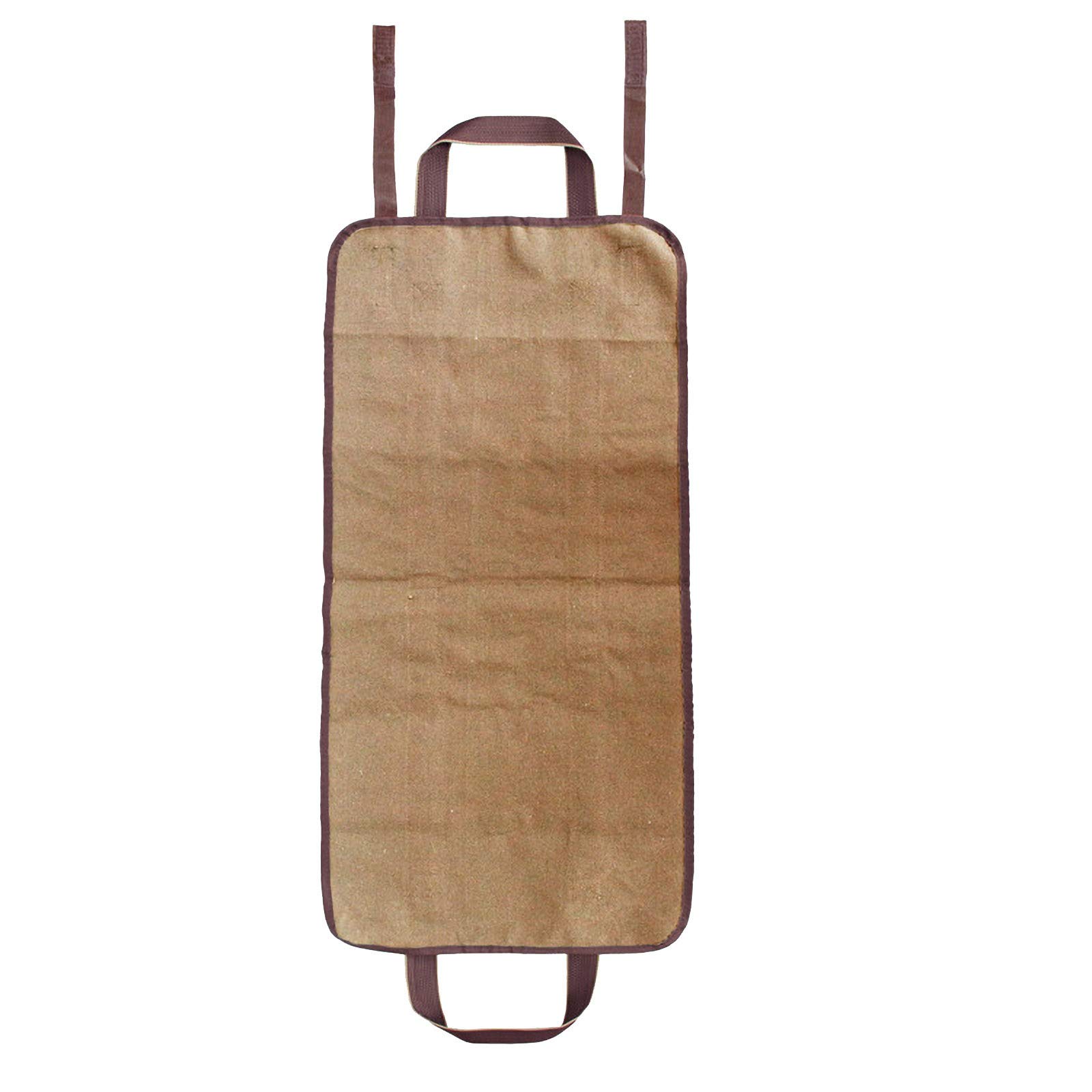 QQtangYA Firewood Log Holder Bag - Large Canvas Fireplace Tote for Indoor Wood Storage | Durable Khaki Organizer for Fireplace Accessories & Home Organization | Perfect for Living Room, Cabin, or Patio Use