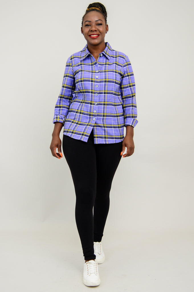 Alexis Top - Comfrey Plaid Cotton Flannel Shirt for Women | Cozy Fall & Winter Layering, Casual Outfits & Loungewear