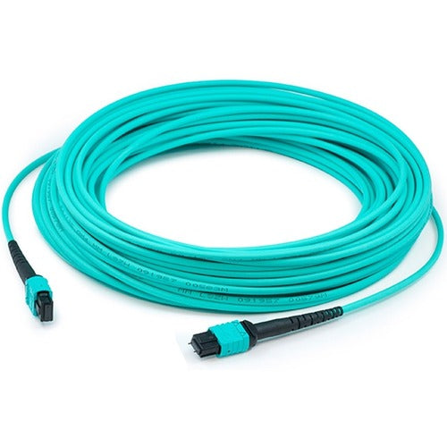 10M MPO F/F OM3 Aqua Crossover 24 Fiber UPC Patch Cable - High-Speed Data Center & Server Room Connectivity Solution