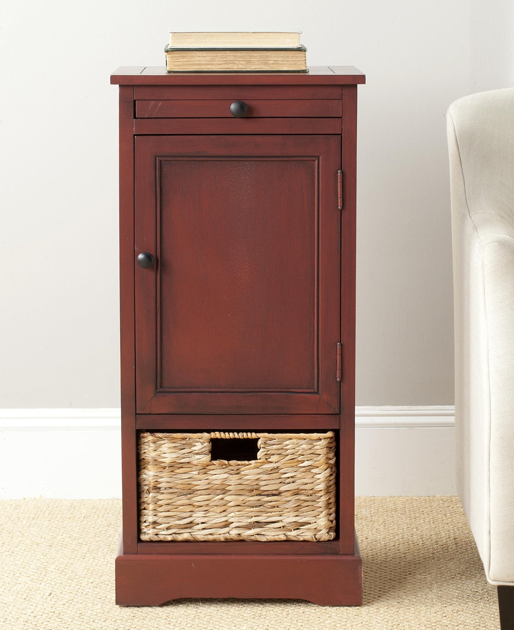 SAFAVIEH American Homes Collection Raven Vintage Grey Tall Storage Unit - Modern Vintage Style Organizer for Bedroom, Living Room & Office
