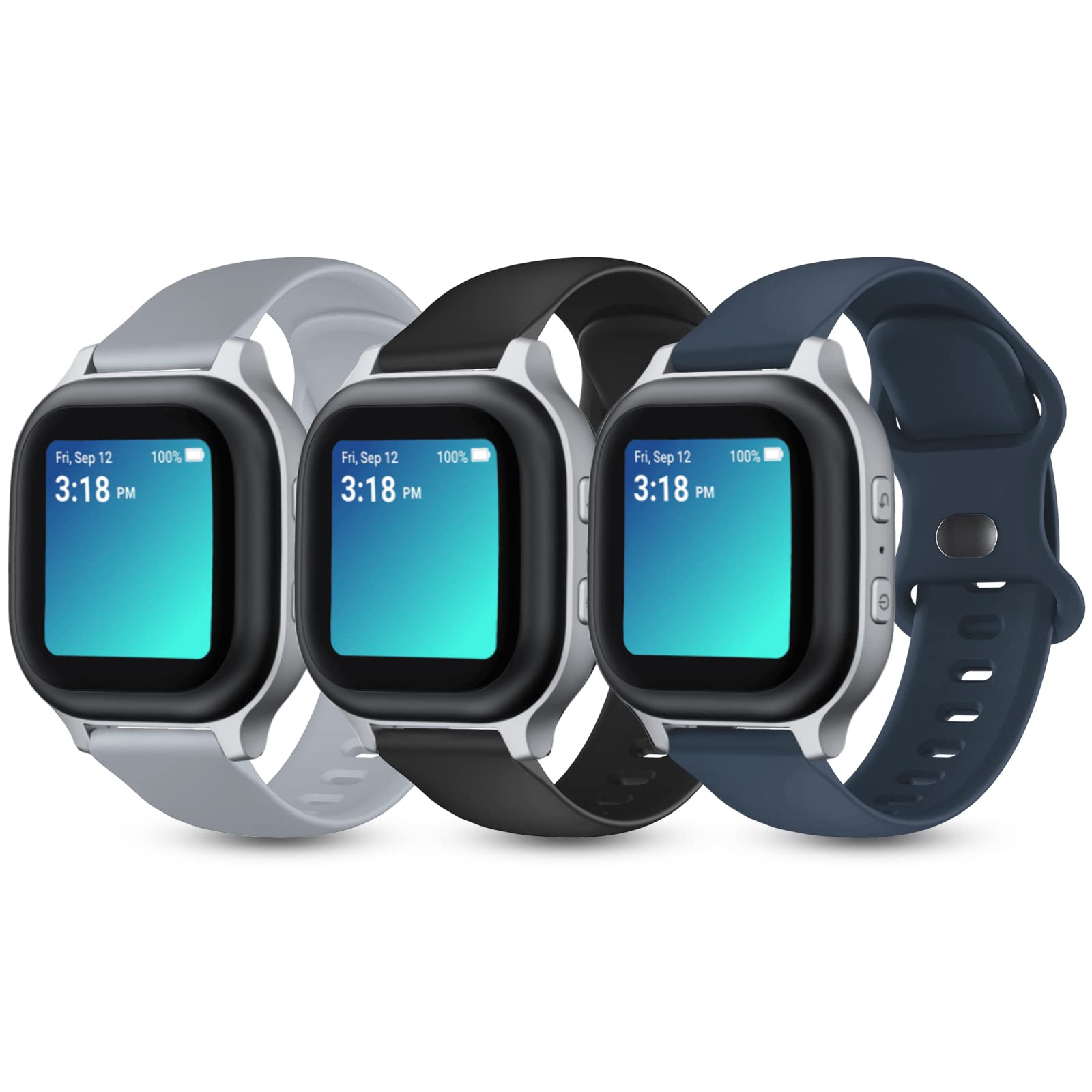 3-Pack Kids Gabb Watch Bands - Compatible with Gizmo Watch 1/2/3, Soft Silicone Strap for Boys & Girls - Perfect for Sports & School