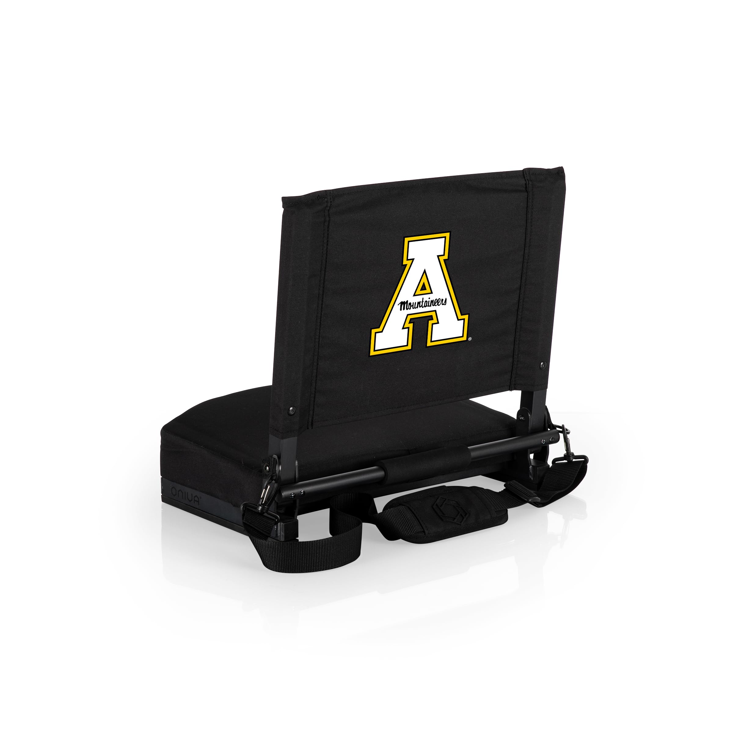 PICNIC TIME NCAA Appalachian State Mountaineers Gridiron Stadium Seat - Lightweight & Portable Folding Chair for Bleachers, Benches, Tailgating & Outdoor Events (Black)
