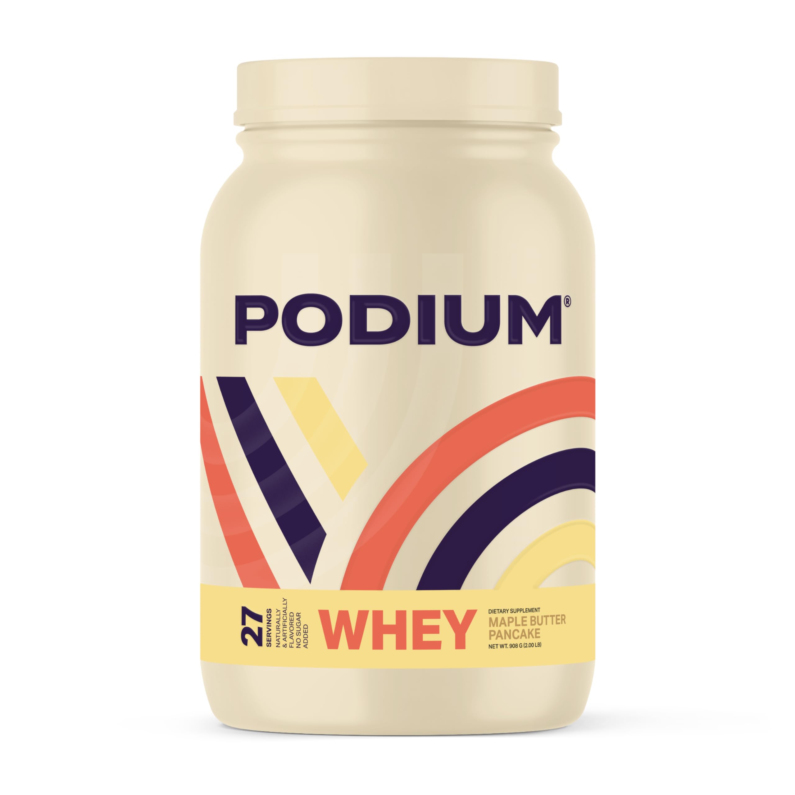 Podium Nutrition Whey Protein Powder - Maple Butter Pancake Flavor, 27 Servings, 25g Protein Per Serving, Gluten Free & Soy Free for Muscle Recovery & Post-Workout Nutrition