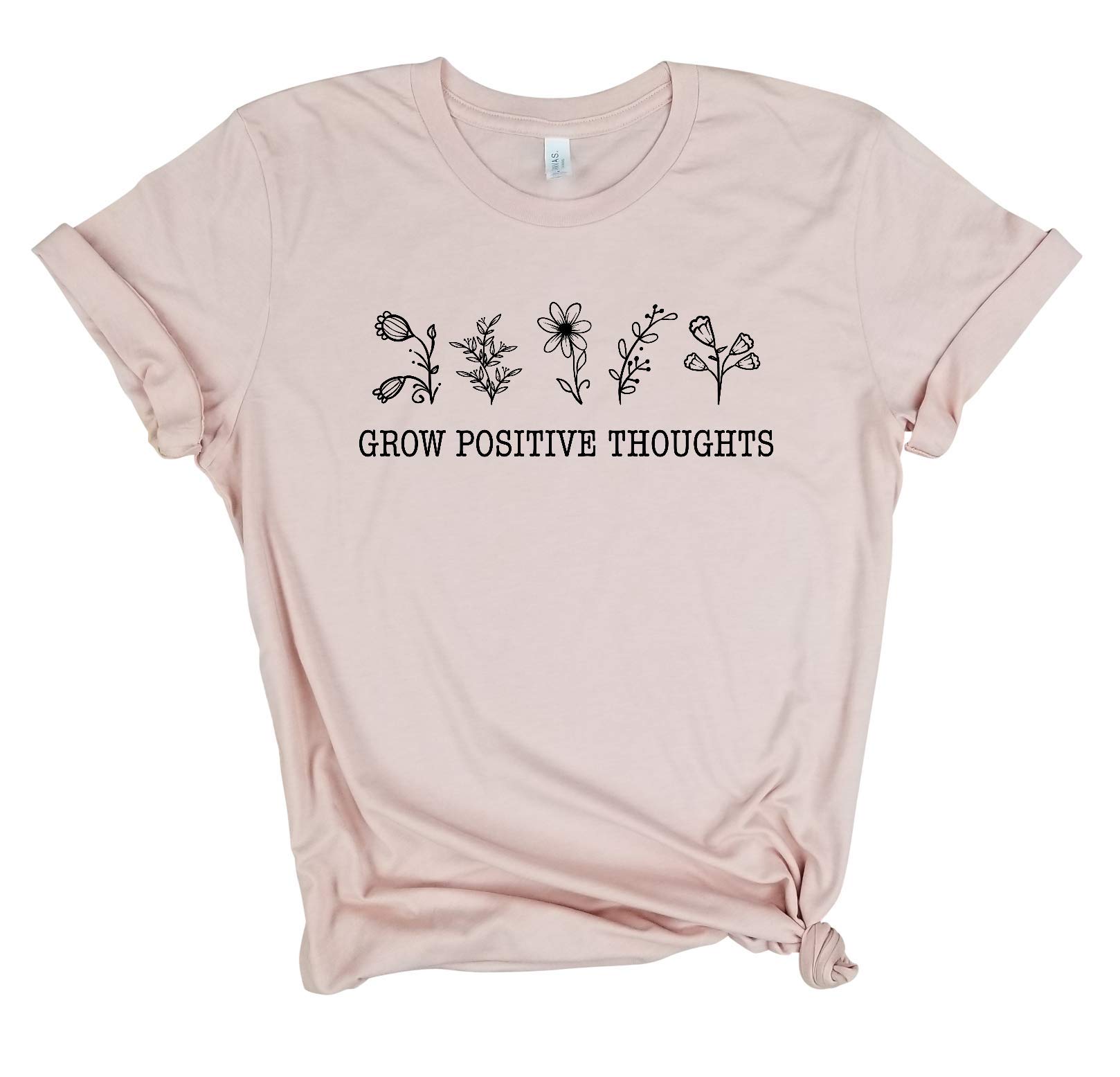 Grow Positive Thoughts - Crazy Plant Lady T-Shirt | Gardening, Plant-Based, Vegan Shirt for Women | Perfect for Farmers, Gardeners & Plant Lovers | Great for Gardening, Farming & Outdoor Activities