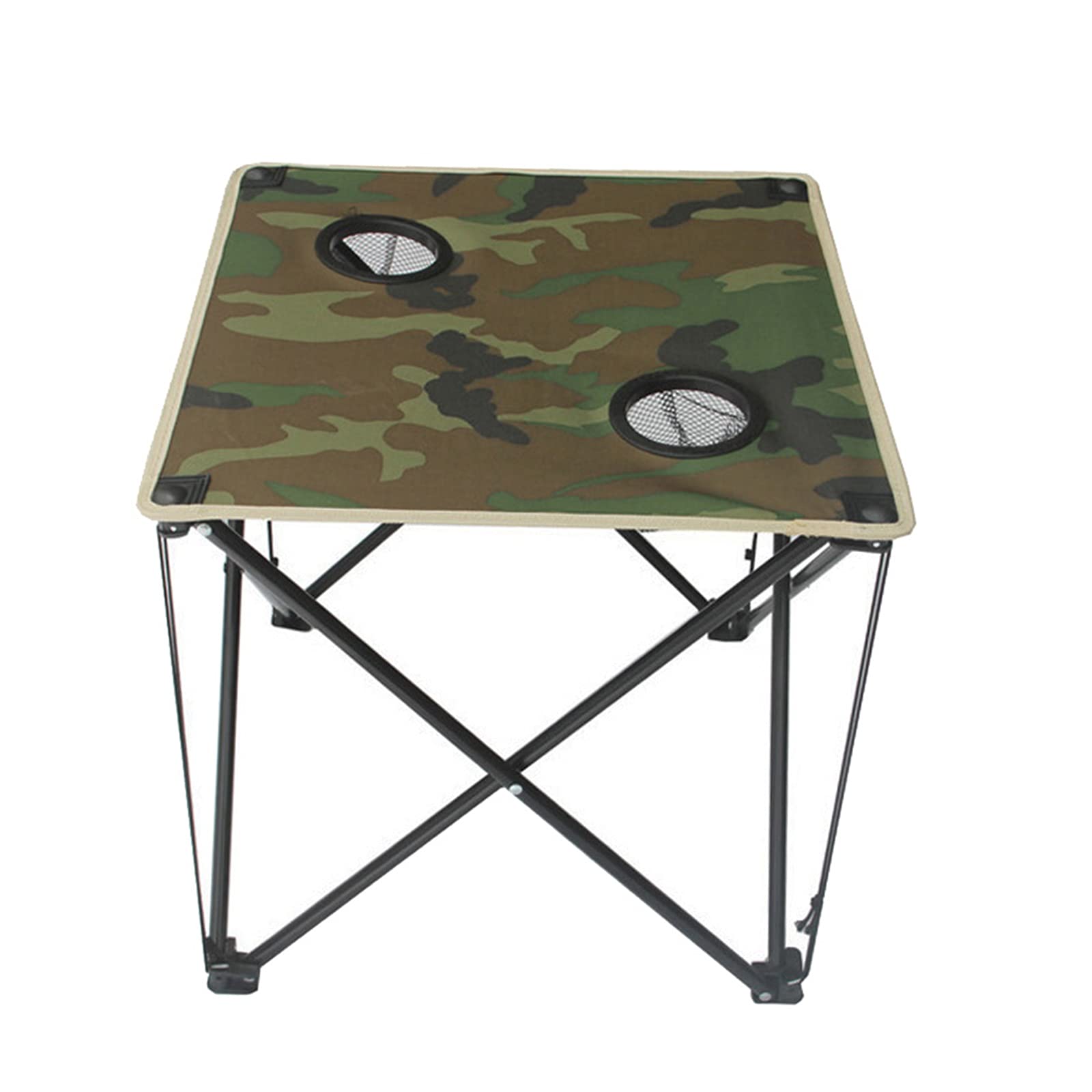 Portable Folding Camping Table and Chairs Set - Lightweight Outdoor Picnic Furniture with 2 Cup Holders & Carry Bag, 45x45x40cm (3-Piece Camouflage Design) - Perfect for Backpacking, Hiking, Beach Trips and Tailgating Parties