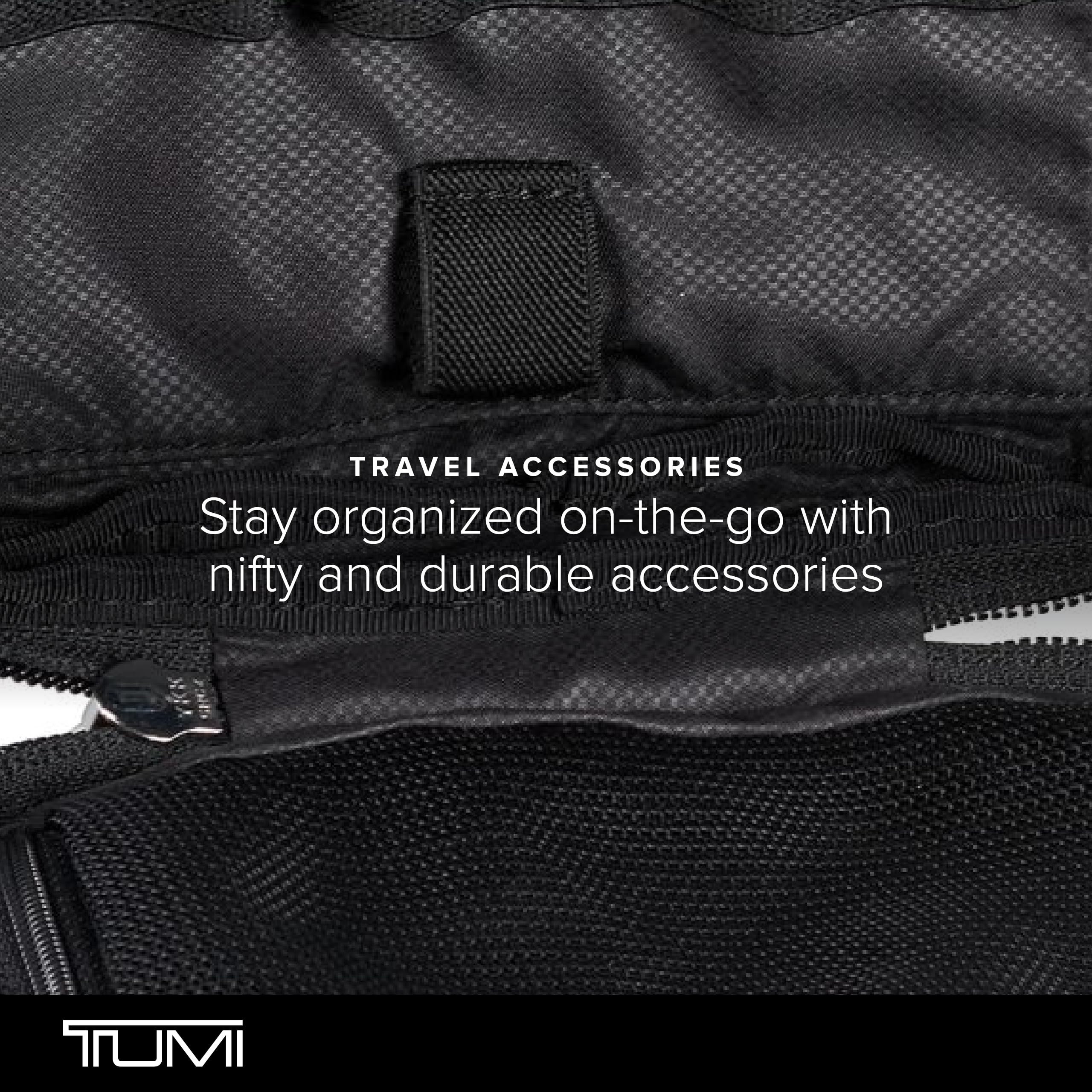 TUMI Travel Accessory Pouch - Compact Nylon Organizer for Electronics, Cords, Toiletries & Cosmetics | Portable Toiletry Bag for Business Trips, Vacations & Daily Use - Small Black Case