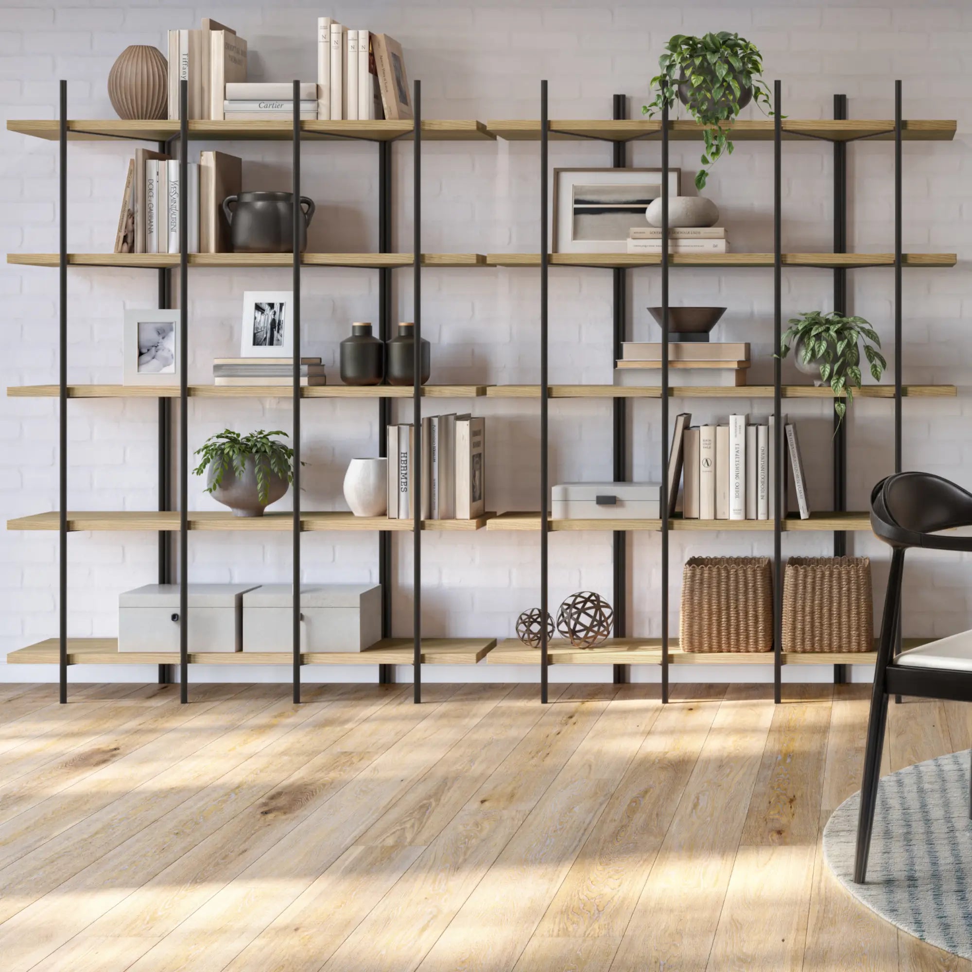 Modern Cascais 53 Bookcase - 5-Tier Wooden Bookshelf for Home & Office - Stylish Storage Solution for Books, Decor & Essentials | Perfect for Living Room, Bedroom & Study Organization