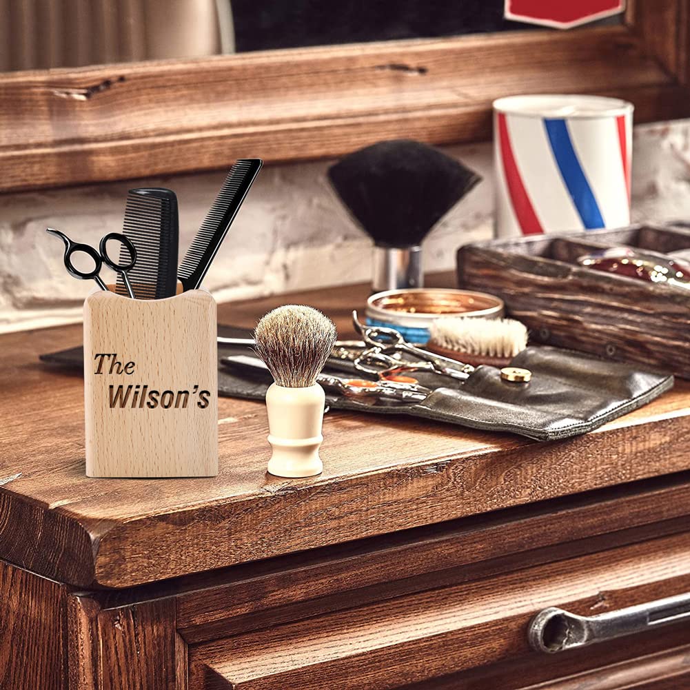 Wooden Pen Holder for Desk - Personalized Pencil Organizer for Home, Office & School