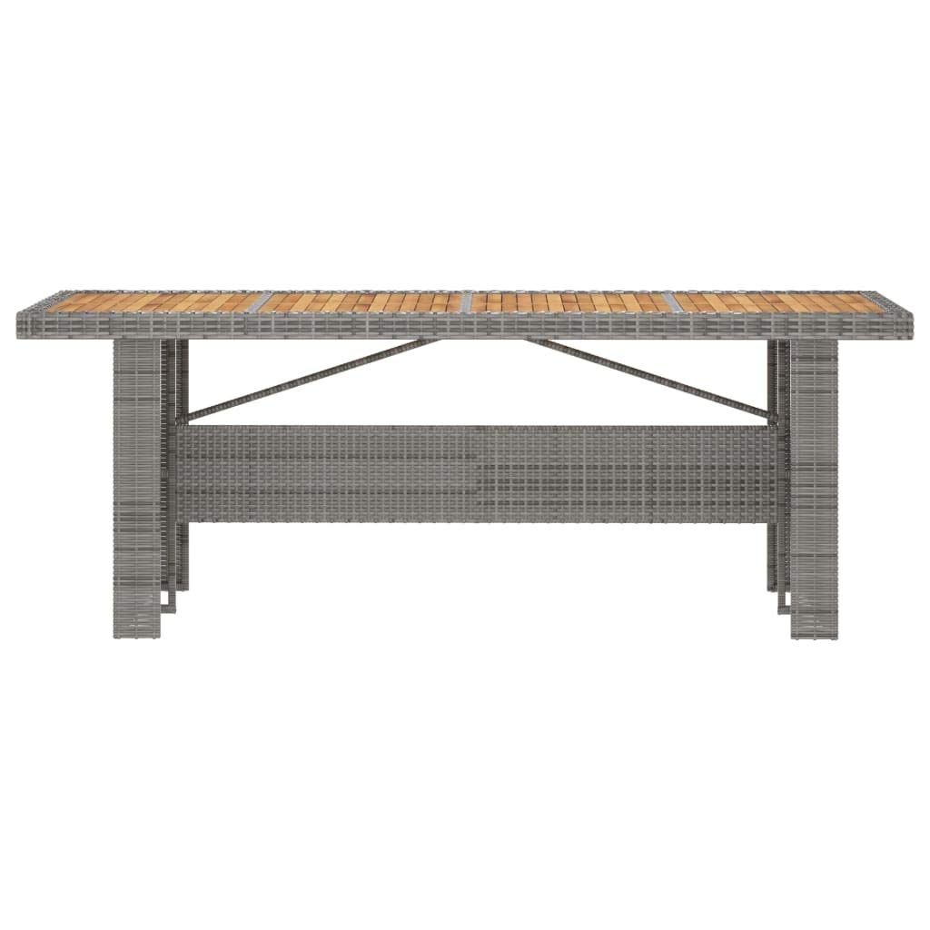 9-Piece Gray Poly Rattan Outdoor Dining Set with Cushions - Patio Furniture Set with Table & Armchairs for Garden, Backyard, and Poolside Relaxation