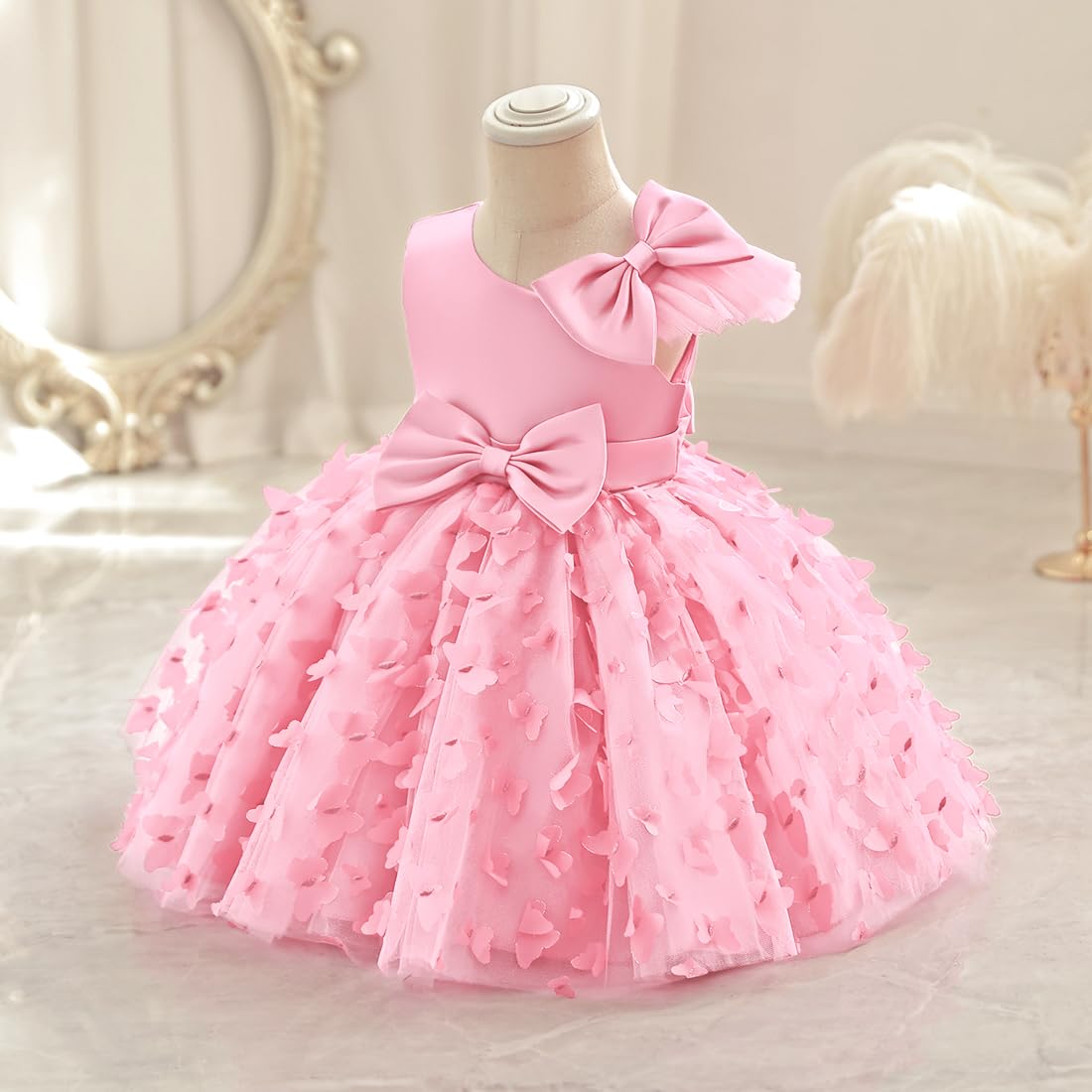 Butterfly Tutu Dress for Toddler Girls - Princess Bowknot Flower Girl Dress for Wedding, Pageant & Birthday Parties | Perfect for Special Occasions & Photo Shoots