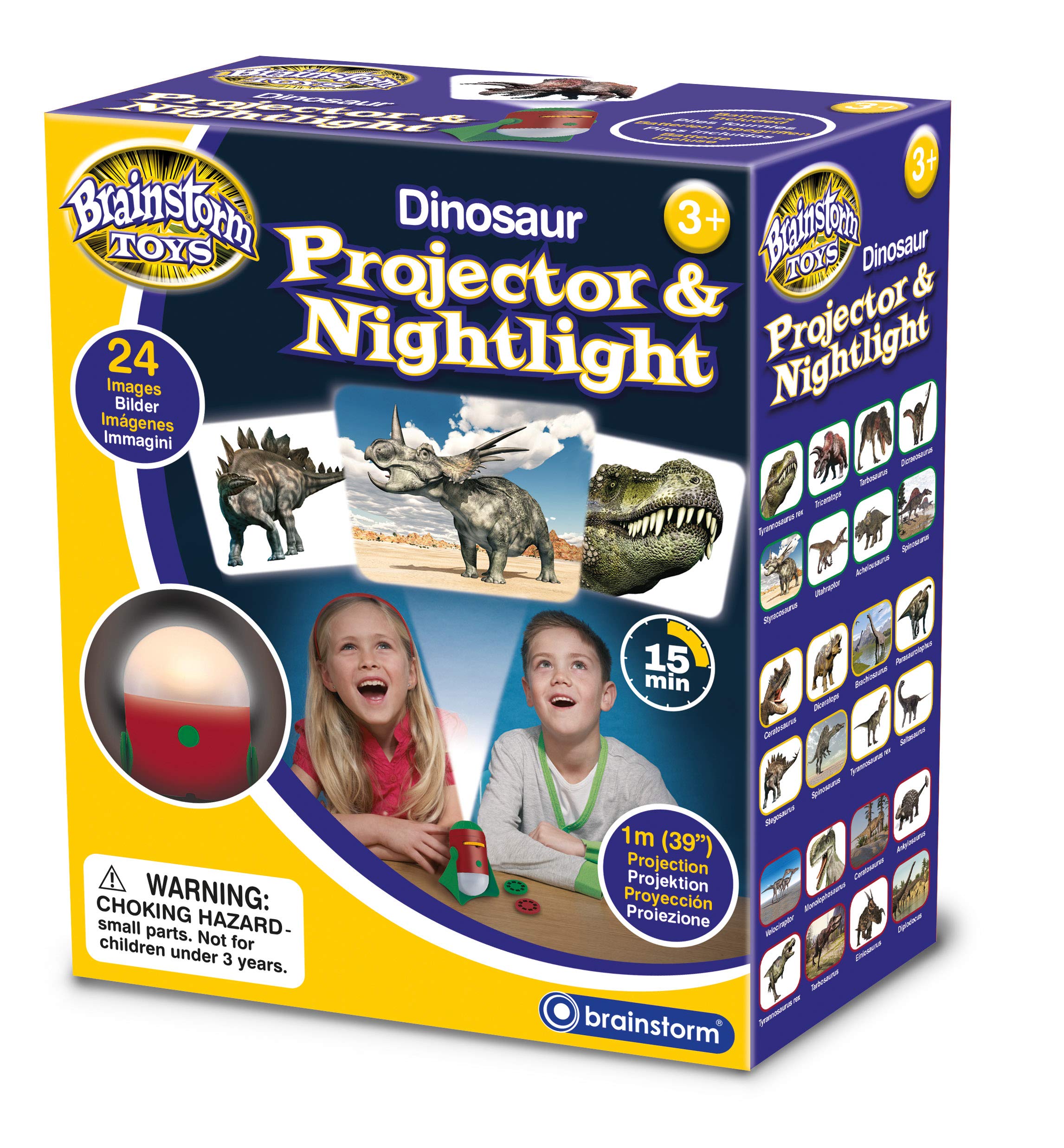 Brainstorm TOYS E2046 Dinosaur Projector and Nightlight for Kids - Bedroom Decor, Storytime Fun, and Soothing Night Light for Nursery & Playroom