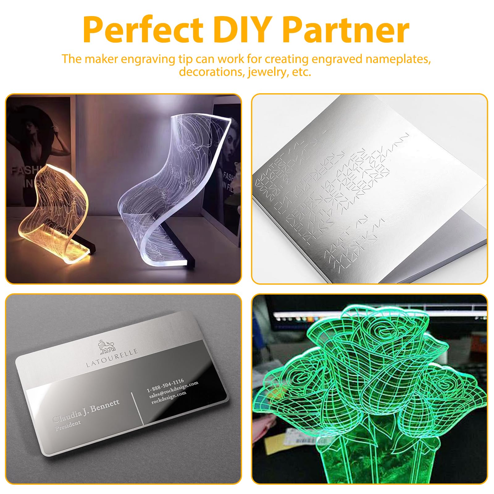 Premium Carbide Engraving Tip & Drive Housing Compatible with Cricut Maker/Maker 3 - Durable Engraving Tool for Glass, Acrylic, Metal, Wood - Perfect for DIY Crafts, Personalized Gifts & Home Decor Projects