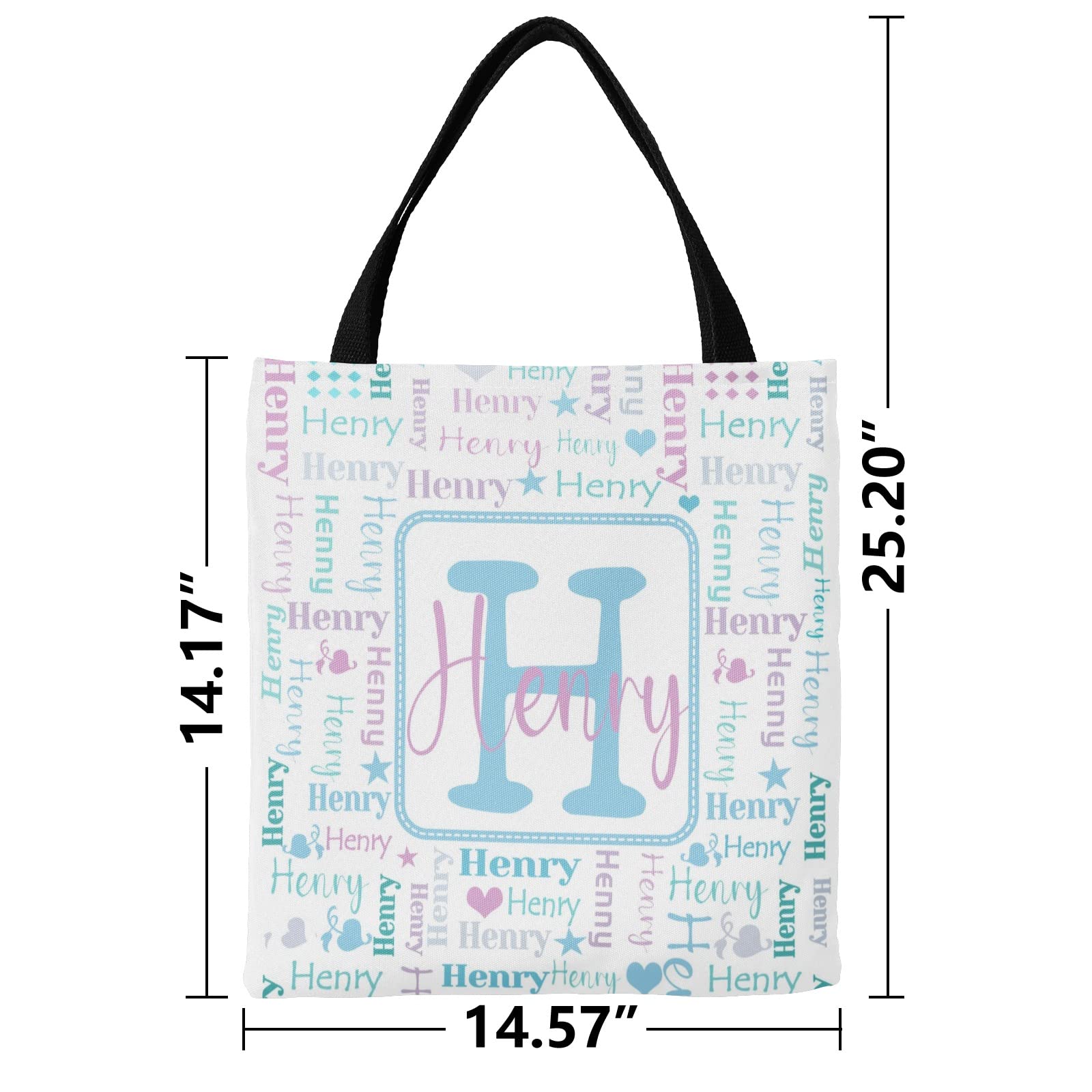 Custom Personalized Tote Bags for Women - Monogrammed Canvas Reusable Shopping Bag with Name - Eco-Friendly Shoulder Handbag for Grocery, Beach, Work & Travel