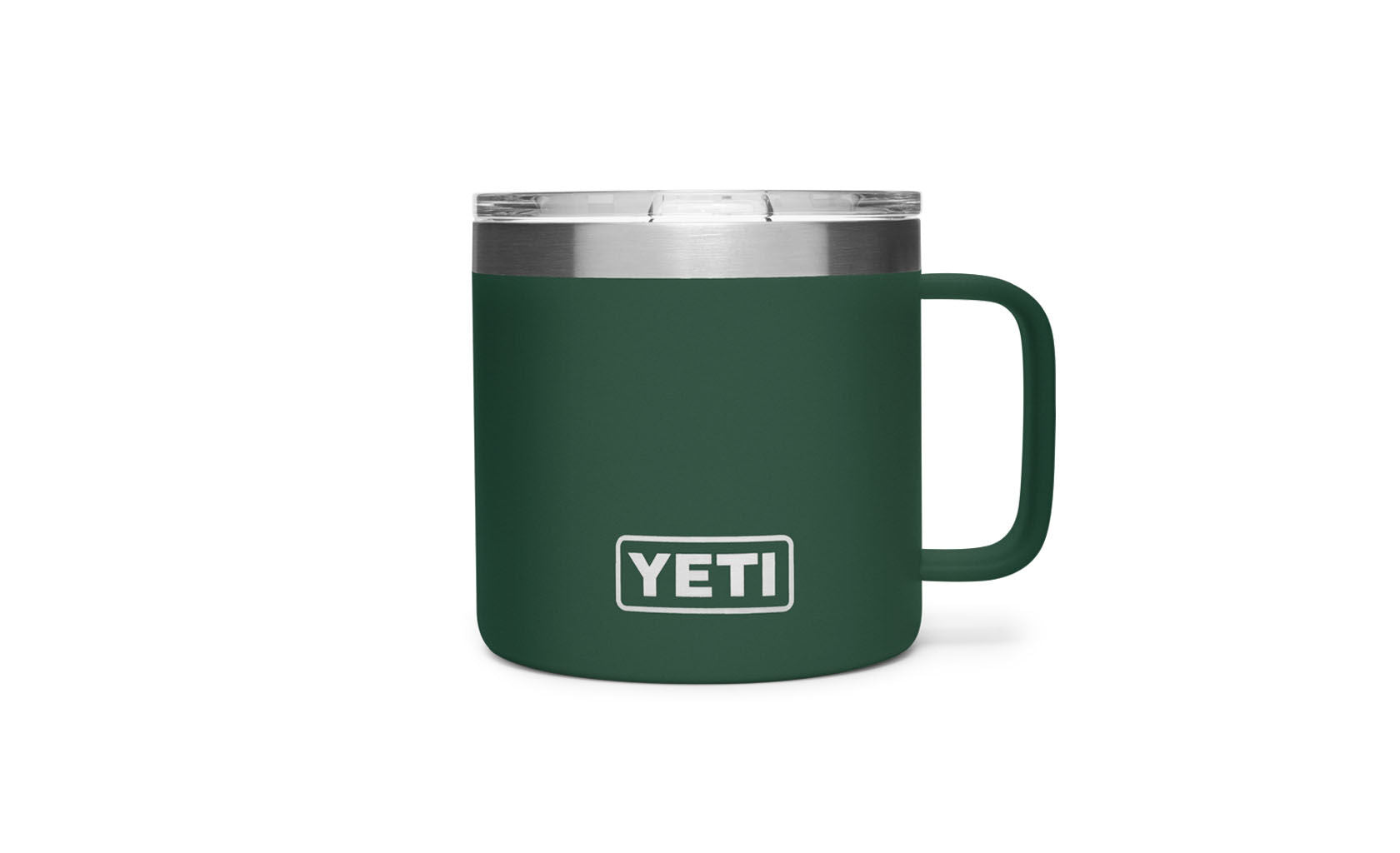 Yeti Rambler 14 Oz Insulated Stainless Steel Travel Mug - Northwoods Green - Perfect for Coffee, Tea & Hot Drinks On The Go, Camping & Office Use