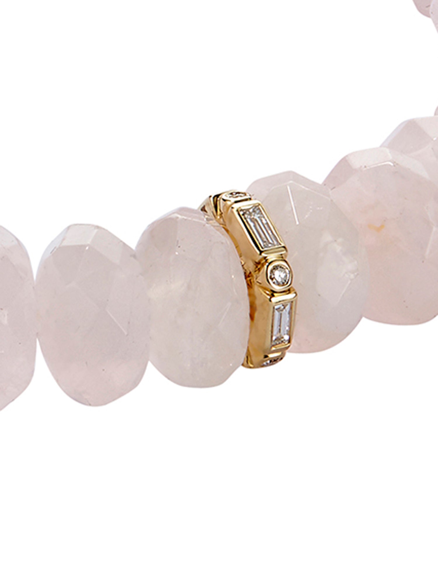Rose Quartz Baguette Diamond Bracelet - Elegant Healing Crystal Jewelry for Women | Perfect for Weddings, Anniversaries & Everyday Wear