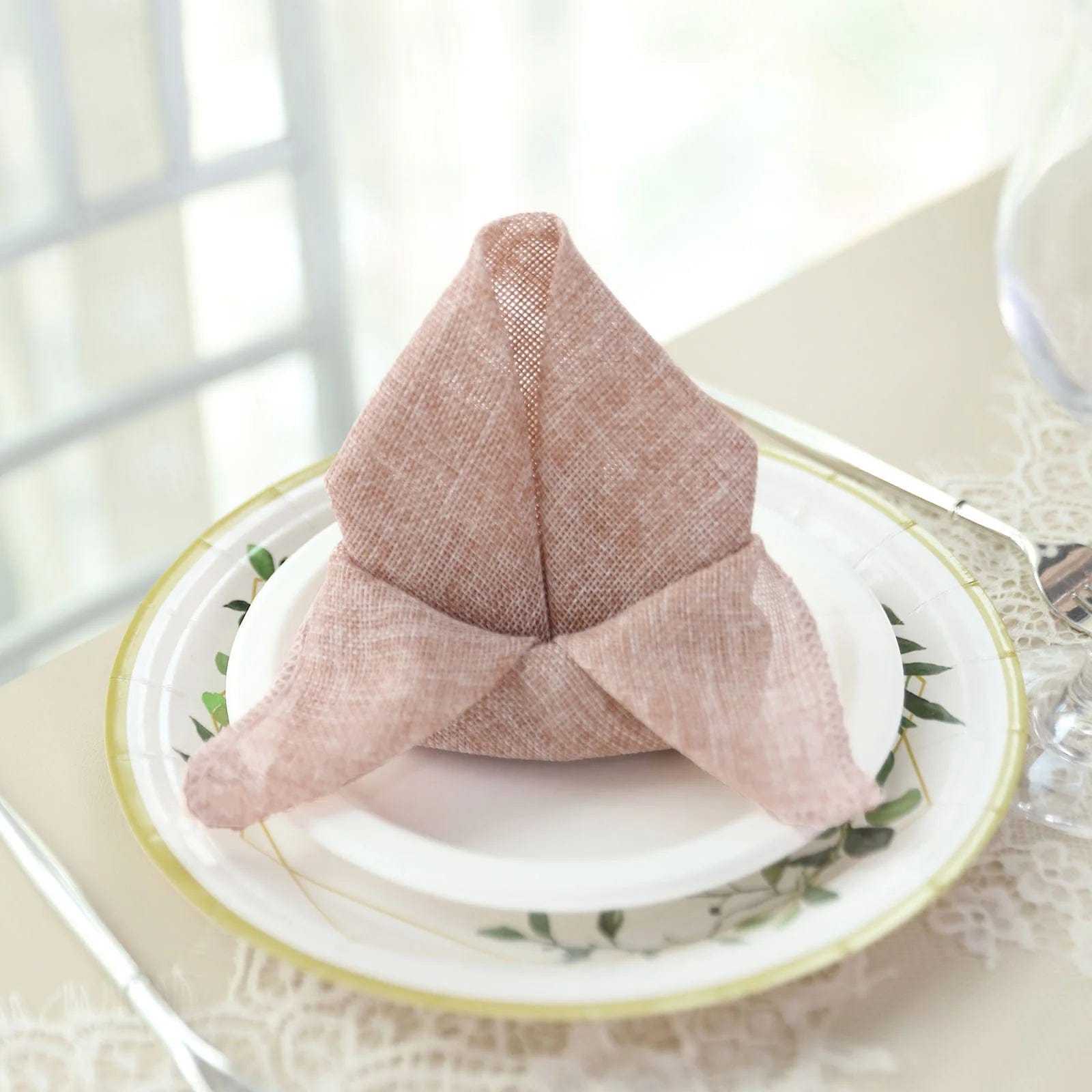 5 Rustic 19x19 Faux Burlap Dinner Napkins - Perfect for Farmhouse Weddings, Holiday Tablescapes & Rustic Home Decor