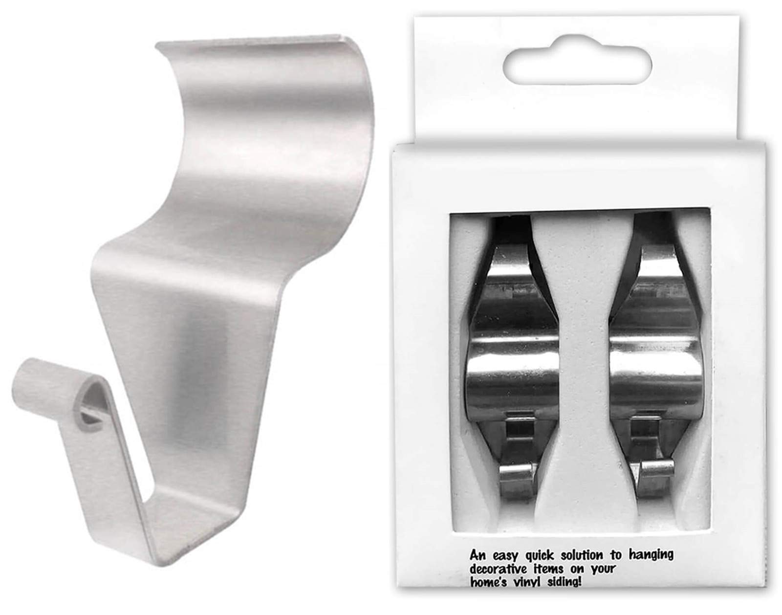 Heavy Duty Vinyl Siding Hooks 8 Pack - Outdoor Wreath Hangers for Christmas Decorations, Holiday Lights & Seasonal Hanging Decor - Perfect for Front Door, Porch & Exterior Home Decor