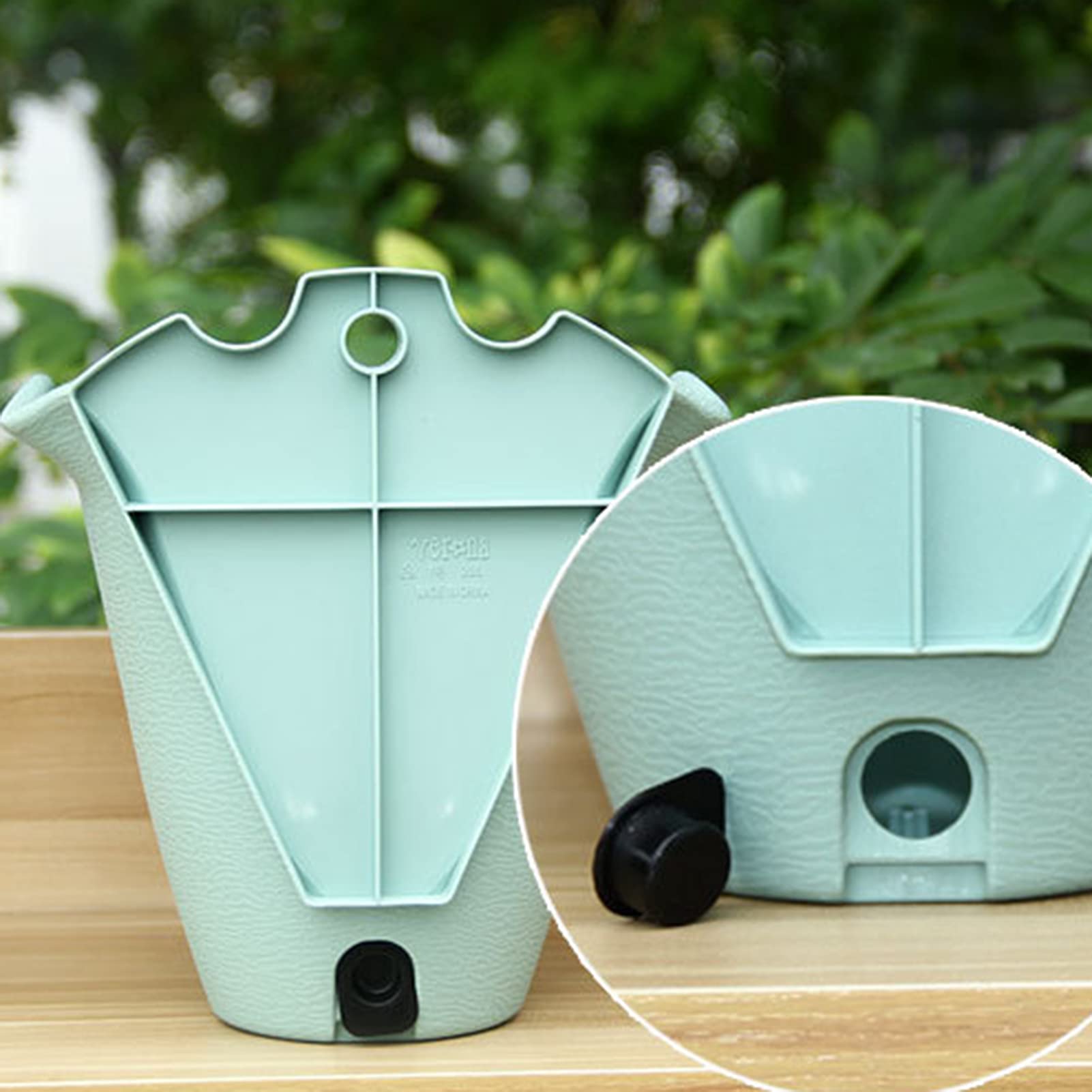 Breathable Ruffled Edge Plastic Hanging Flower Pots - Wall Mounted Planters for Outdoor Gardens, Balconies & Patios (Blue) - Perfect for Herbs, Succulents & Small Flowers