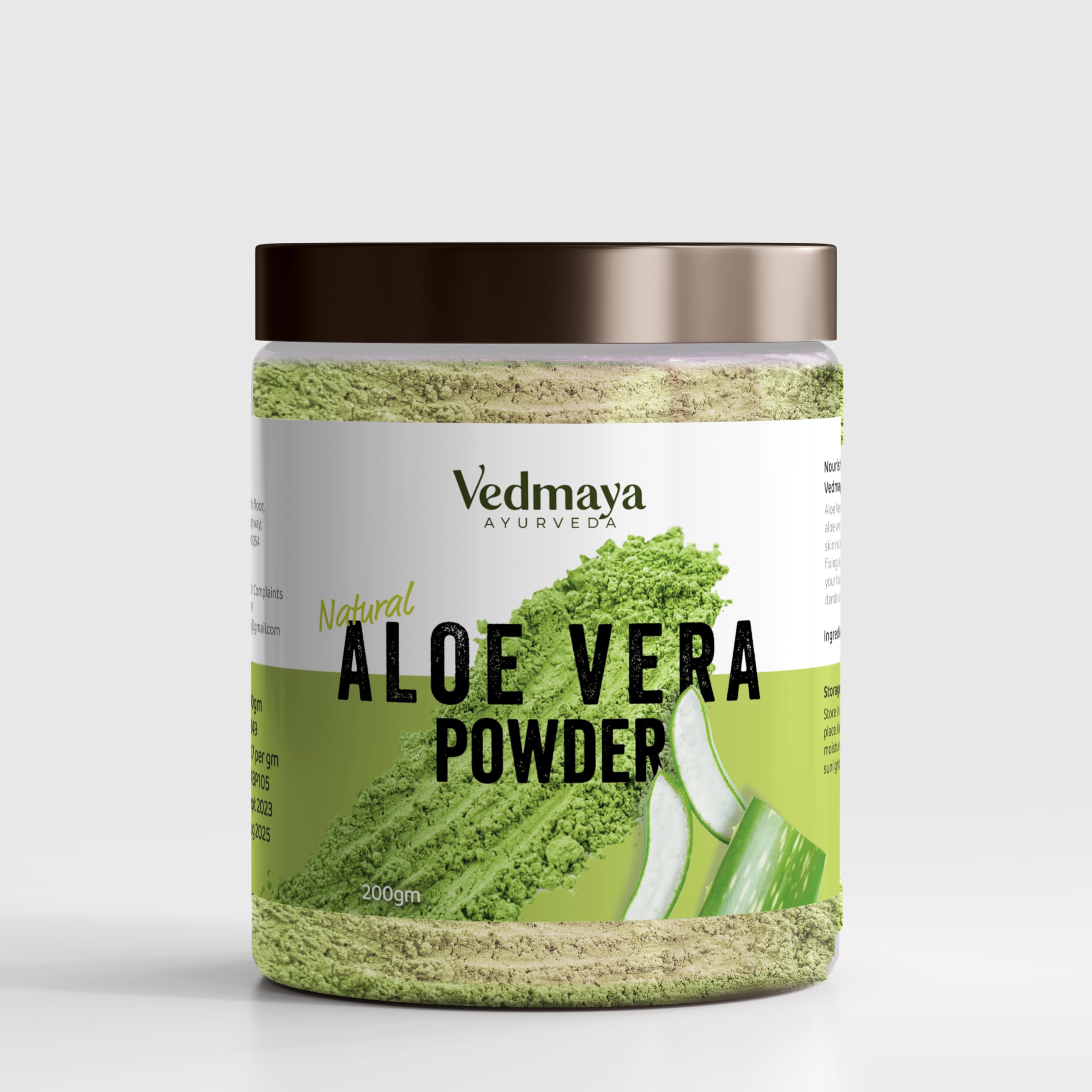 VEDMAYA 100% Pure Natural Aloe Vera Powder (5.3oz/150g) - Chemical-Free & Preservative-Free - For DIY Face Masks & Hair Treatments - Helps Balance Oily Skin & Scalp - Perfect for Homemade Skincare & Hair Care Routines