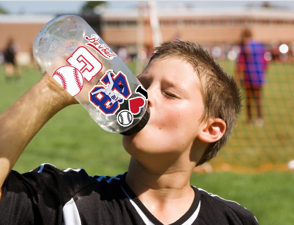 JOICEE 50pcs Baseball Stickers - Waterproof Vinyl Sports Decals for Kids, Teens & Adults - Perfect for Laptops, Water Bottles, Hydro Flasks, Phones, Guitars, Skateboards & Snowboards - Great for Sports Fans, School, Office & Home Decor