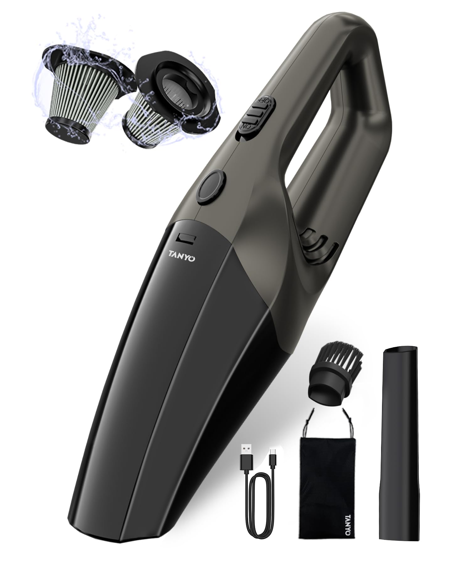 Powerful 12000PA Cordless Handheld Car Vacuum Cleaner with HEPA Filter - Rechargeable Mini Vacuum for Home, Office, Car & Pet Hair - Strong Suction Brushless Motor - Perfect for Car Detailing, Pet Hair Removal & Quick Home Cleaning