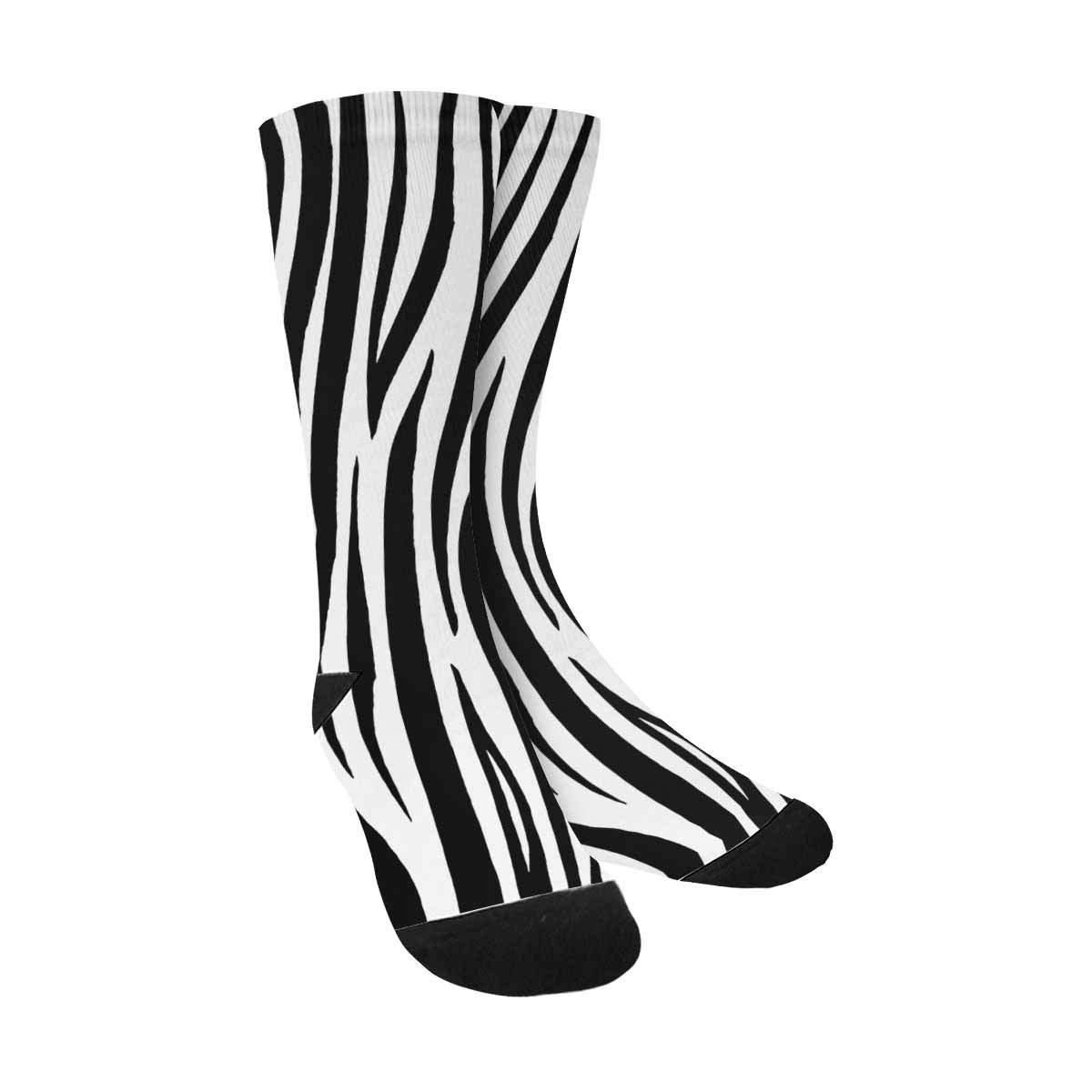 Abstract Zebra Print Crew Socks for Men & Women - Comfortable Athletic Sublimated Socks by InterestPrint - Perfect for Running, Gym Workouts & Casual Wear