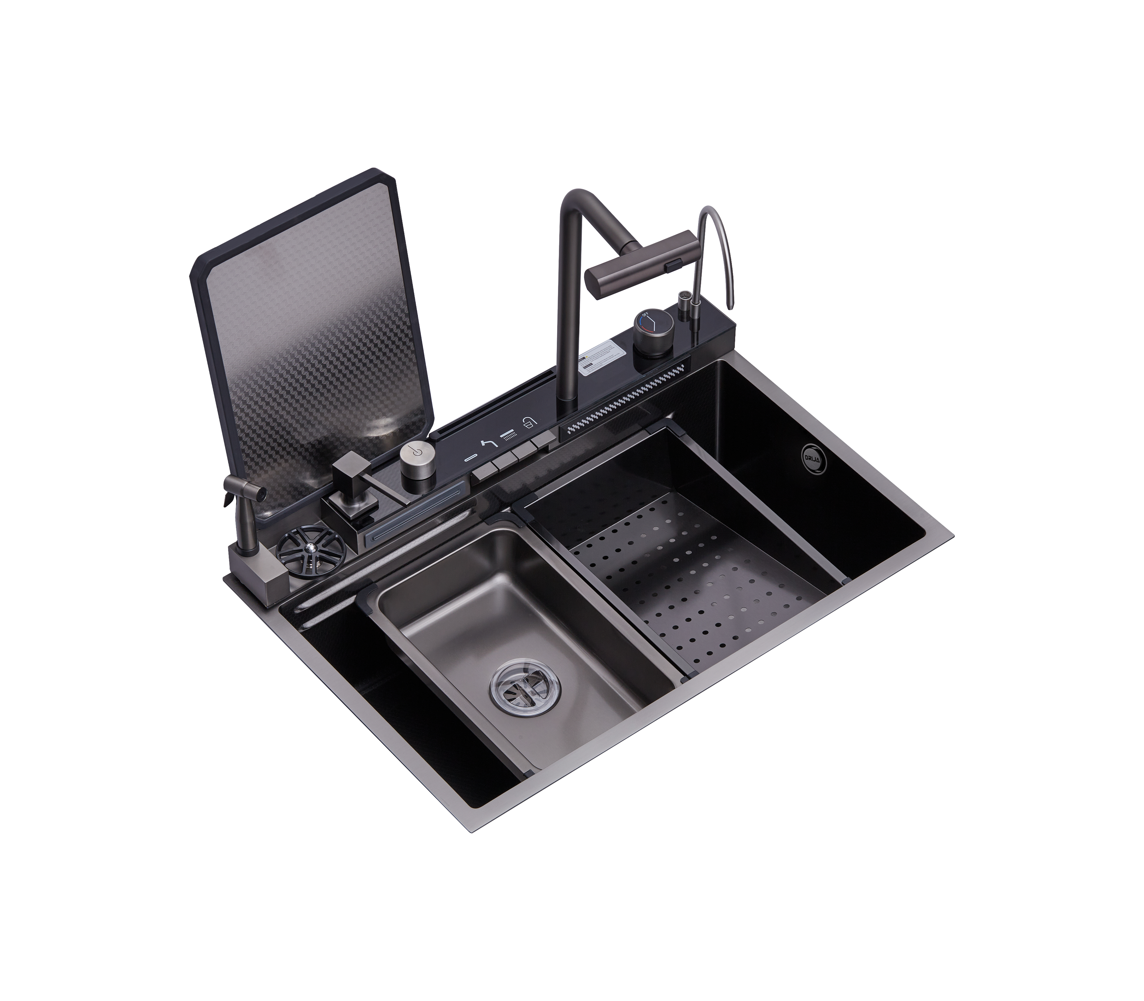 Capri 76 Single Bowl Stainless Steel Kitchen Sink with Accessories - Drija - Perfect for Modern Kitchens & Easy Dishwashing