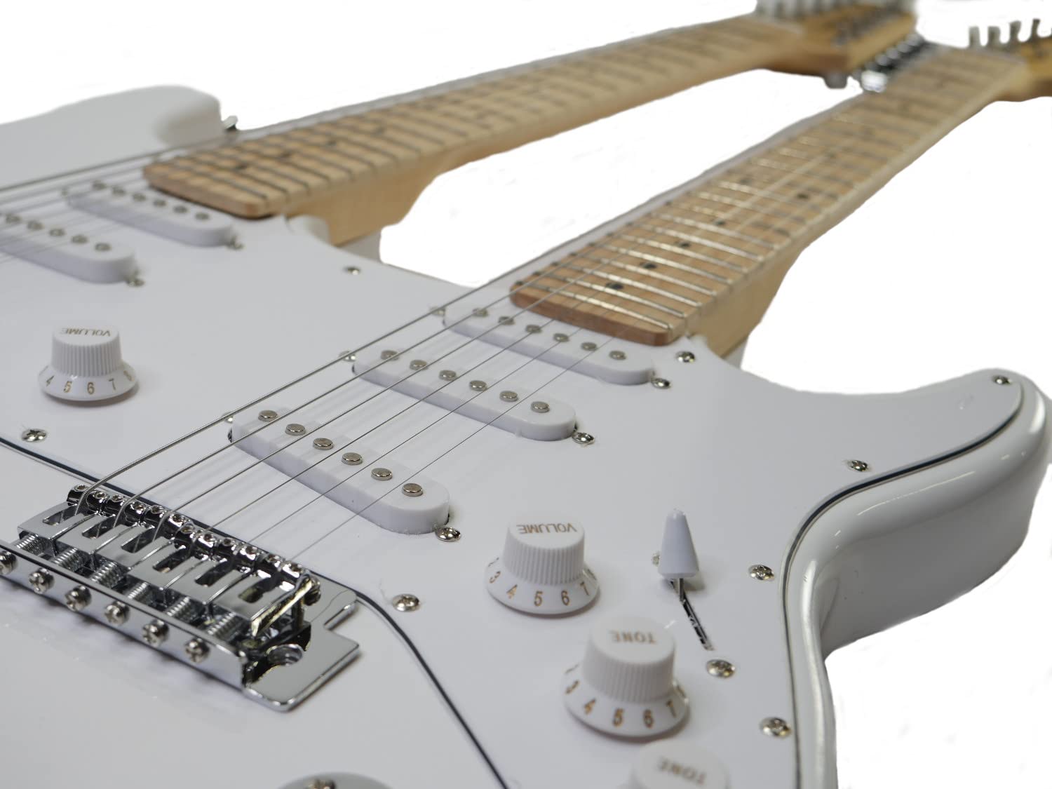 Zenison Double Neck Electric Guitar - White 12 String & 6 String Hybrid Guitar for Professional Musicians & Performers | Perfect for Live Shows, Studio Recording & Rock Performances
