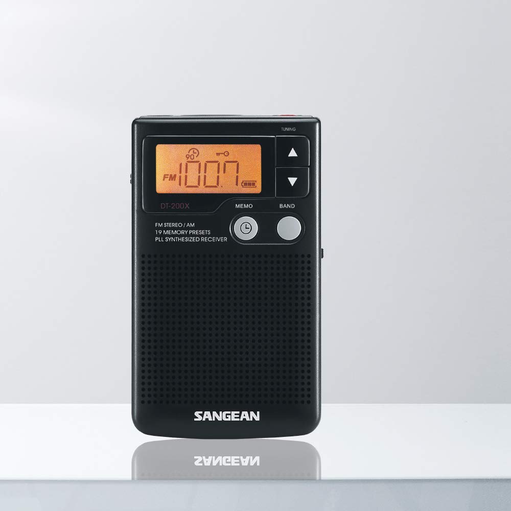 Sangean DT-200X AM/FM Digital Pocket Radio - Portable Travel, Emergency, Outdoor, Camping, Hiking & Home Use