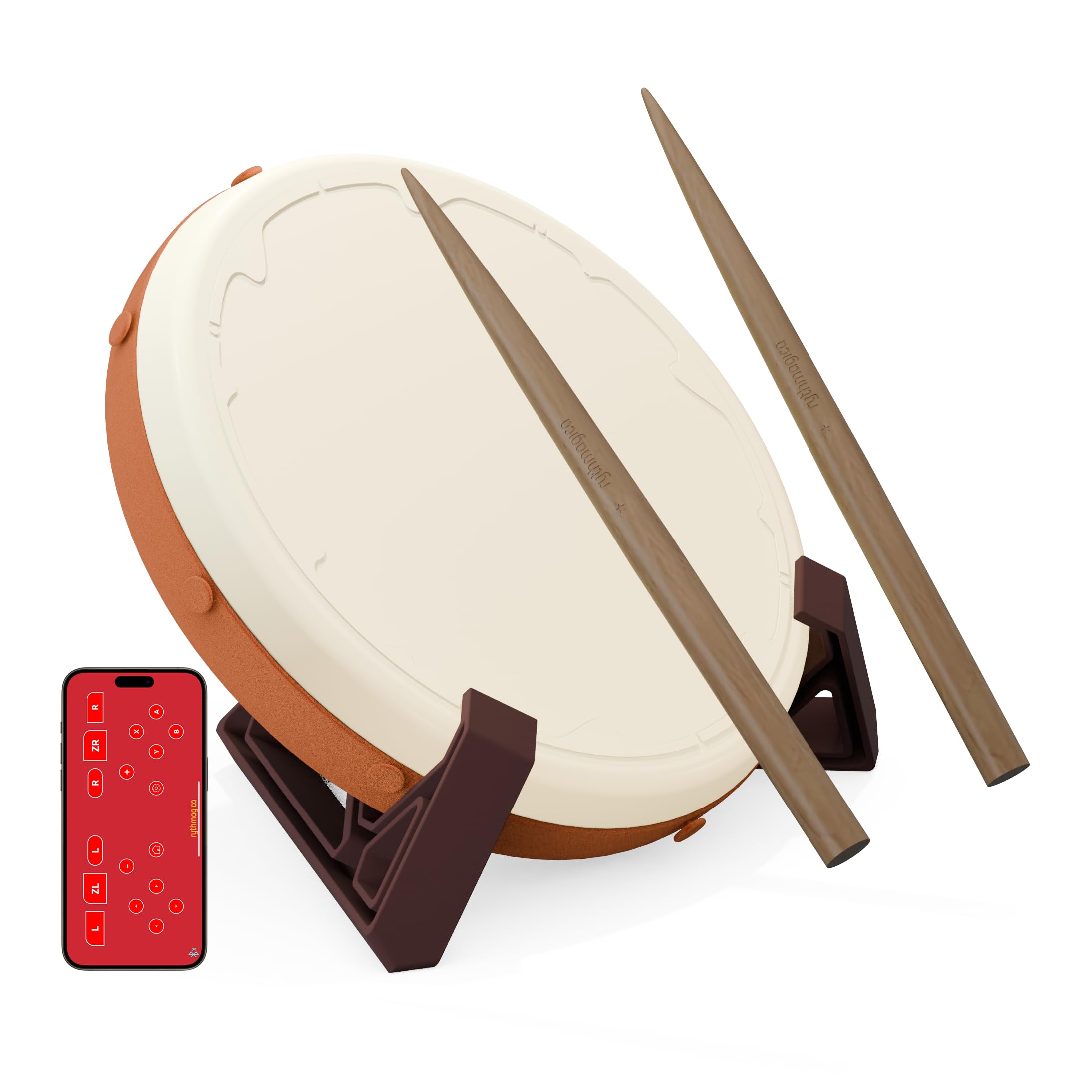 Rythmagica TDC10 Pro Taiko Drum Controller - for Switch, PC, PS4, Xbox - Silent & Precise Gaming