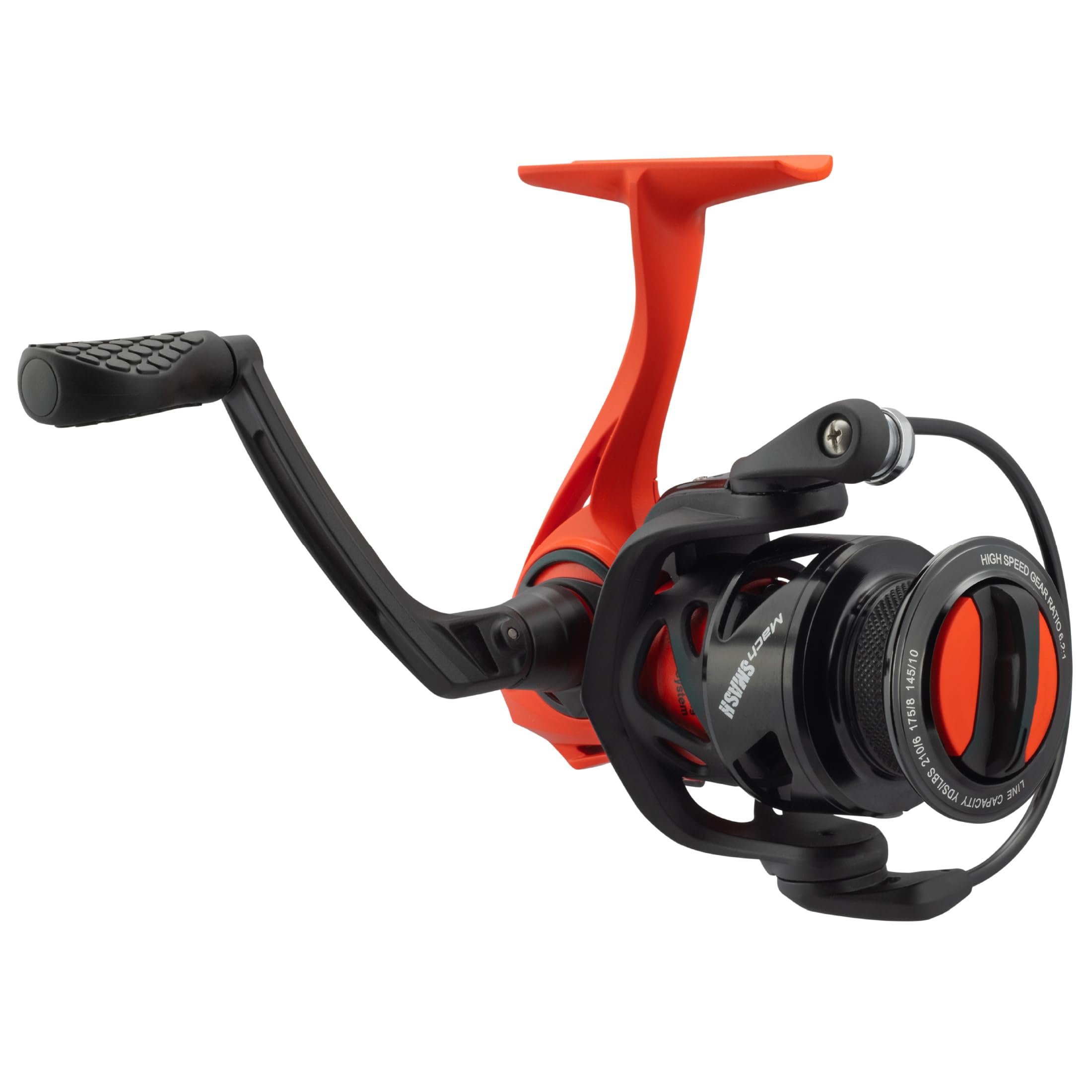 Lew's MACH Smash Speed Spin Spinning Fishing Reel - High Performance 6.2:1 Gear Ratio, Ambidextrous Right/Left Hand Retrieve, Durable Graphite Frame, Smooth 8-Bearing System in Fluorescent Red - Perfect for Freshwater & Saltwater Fishing, Bass, Trout & Walleye Angling