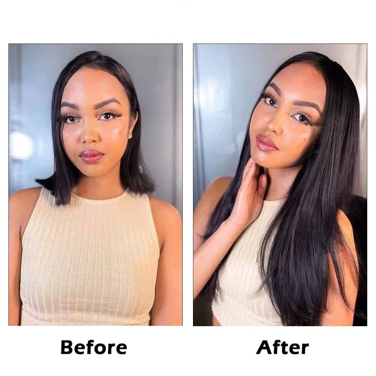 100% Unprocessed Brazilian Virgin Human Hair Clip-in Extensions for Black Women - 8-Piece Set with 18 Clips, 120g, 24 Inch Straight Natural Black Hair | Perfect for Daily Styling, Special Occasions & Volume Boosting