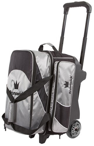 Brunswick Edge Double Roller 2 Ball Bowling Bag - Premium Bowling Accessories for League & Tournament Players - Perfect for Bowling Alley & Practice Sessions