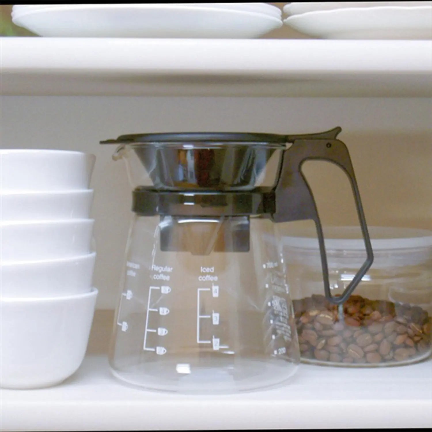 Iwaki Heat Resistant Glass Coffee Server - 34oz Black Carafe for Hot & Cold Beverages - Perfect for Home, Office, and Restaurant Use
