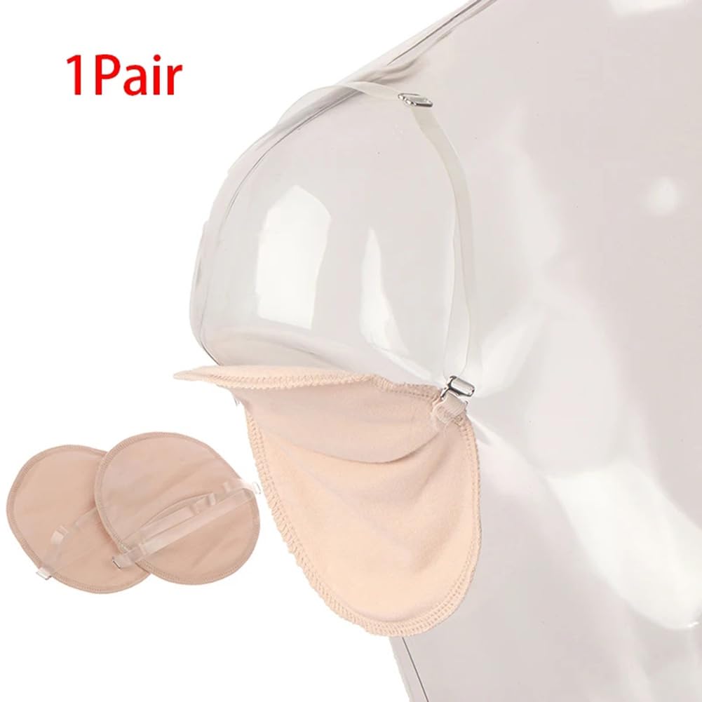 2Pcs Reusable Underarm Sweat Pads - Breathable Cotton Washable Armpit Sweat Guards for Women & Men | Prevent Stains in Shirts & Dresses for Work, Gym & Daily Wear