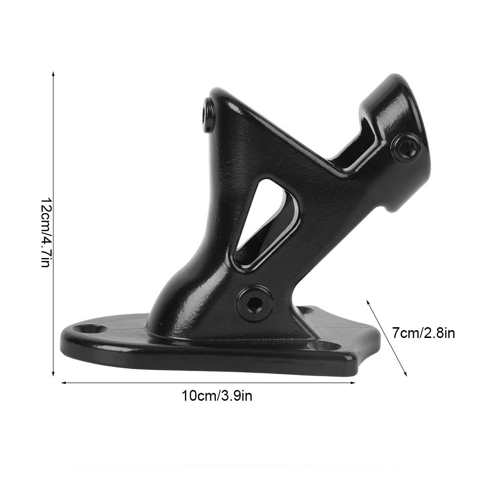 Stainless Steel Flag Pole Holder Bracket - Heavy Duty Outdoor Flag Mounting Base for House, Garden, Yard & Patio - Black Flagstick Support for 1.5
