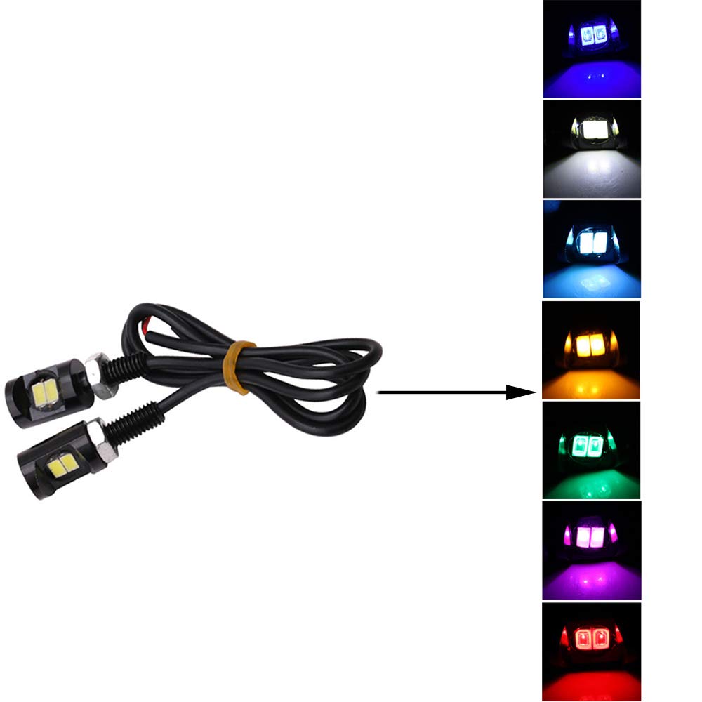 Yolu Set of 2 LED License Plate Lights - 12V Red Screw Bolt Lights for Car & Motorcycle Rear Back Lamps | Durable & Bright for Night Driving, Off-Road Vehicles & Custom Auto Modifications